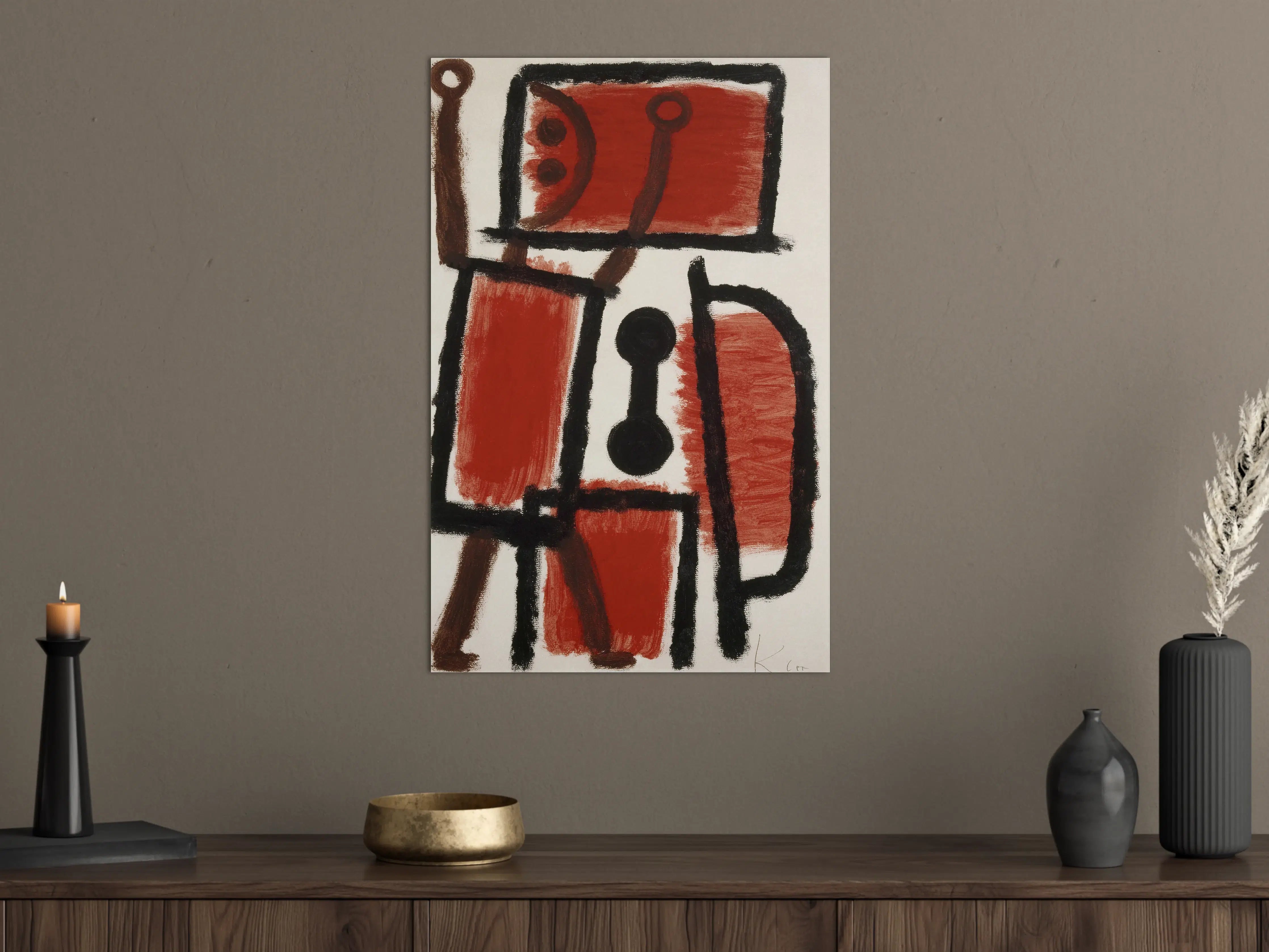 Große Wandbilder - Abstrakte Kunst mit Rot, Schwarz und Braun