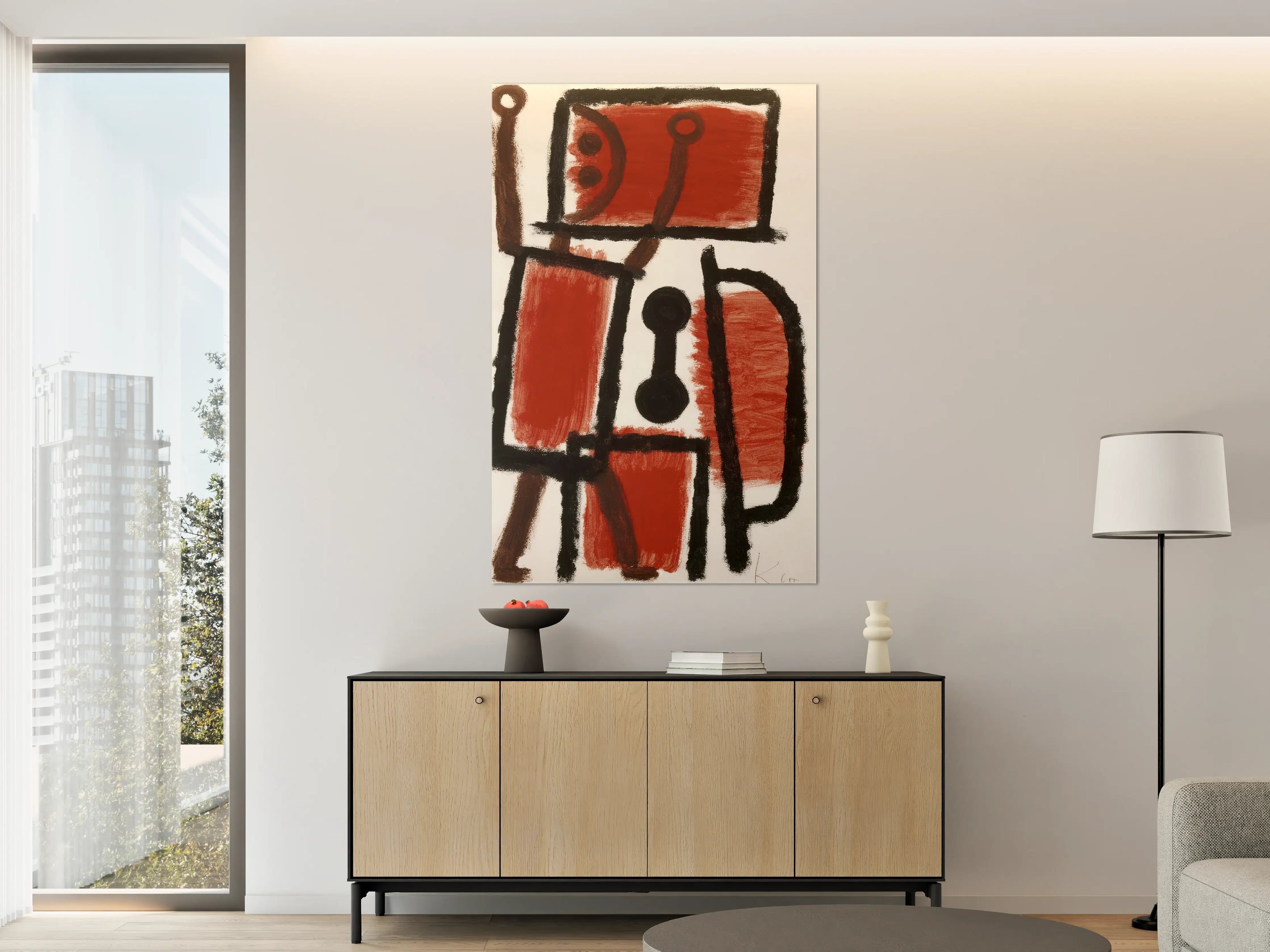 Große Wandbilder - Abstrakte Kunst mit Rot, Schwarz und Braun