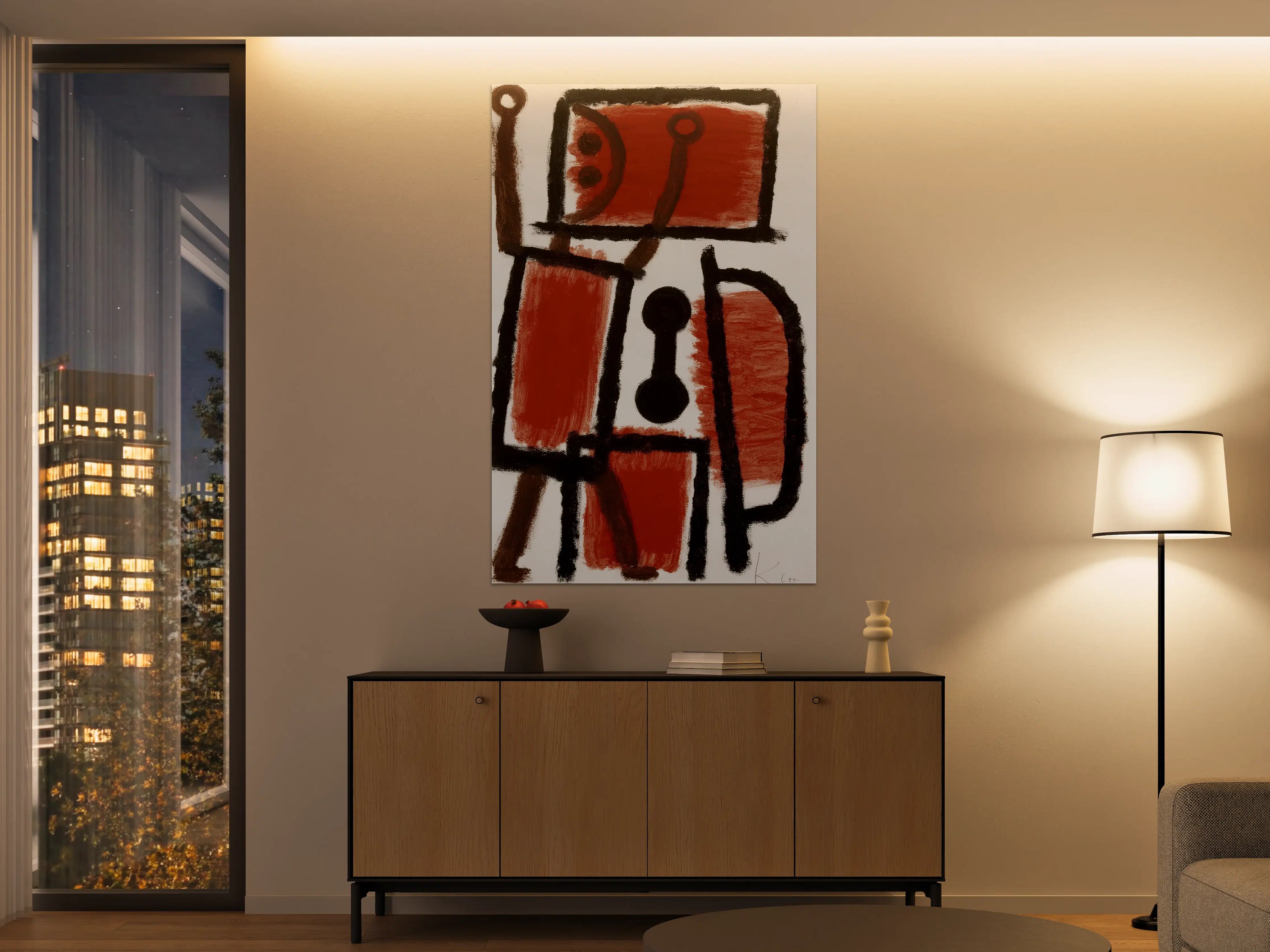 Große Wandbilder - Abstrakte Kunst mit Rot, Schwarz und Braun