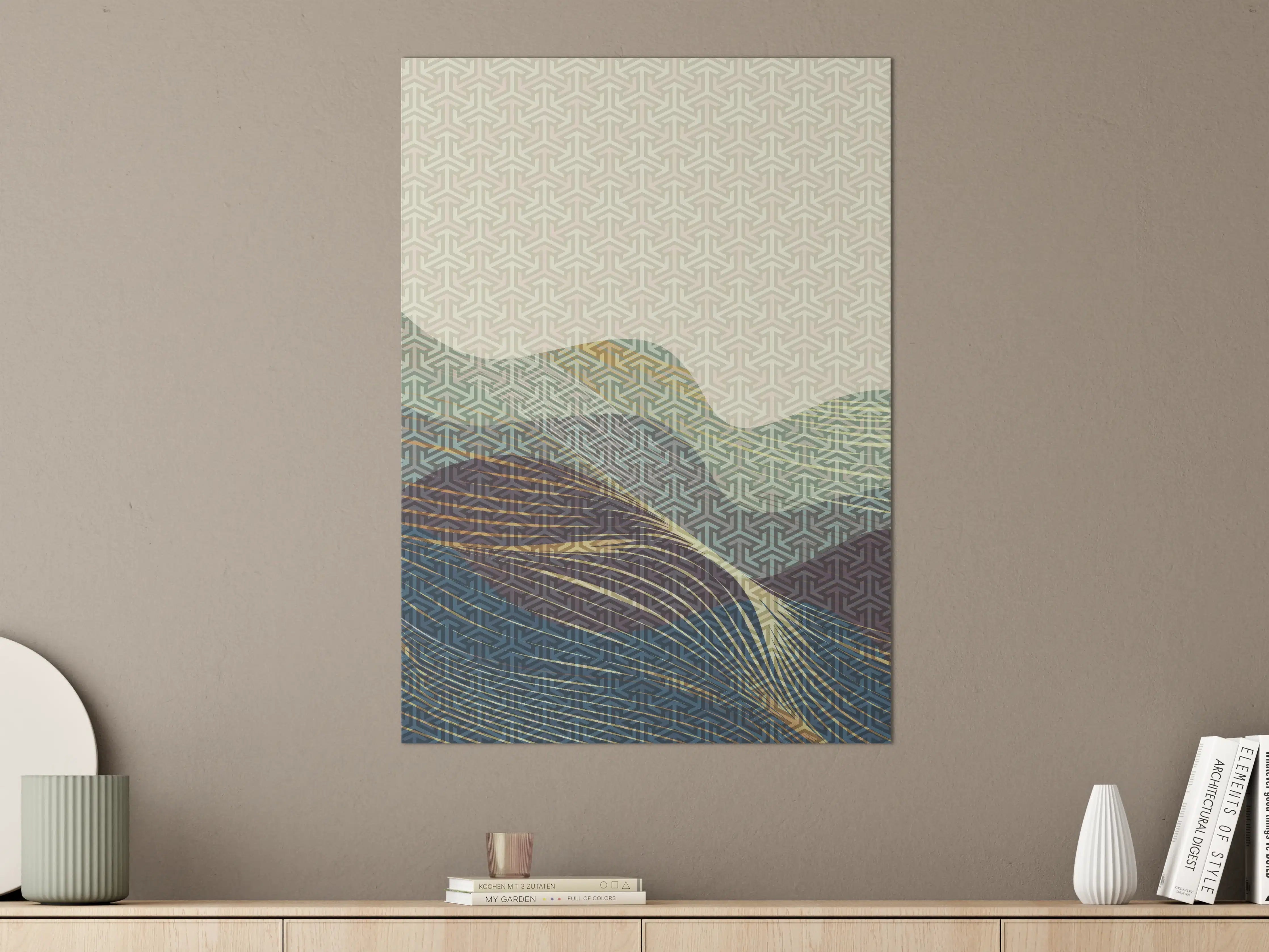 Große Wandbilder - Abstrakte Landschaft mit geometrischen Mustern