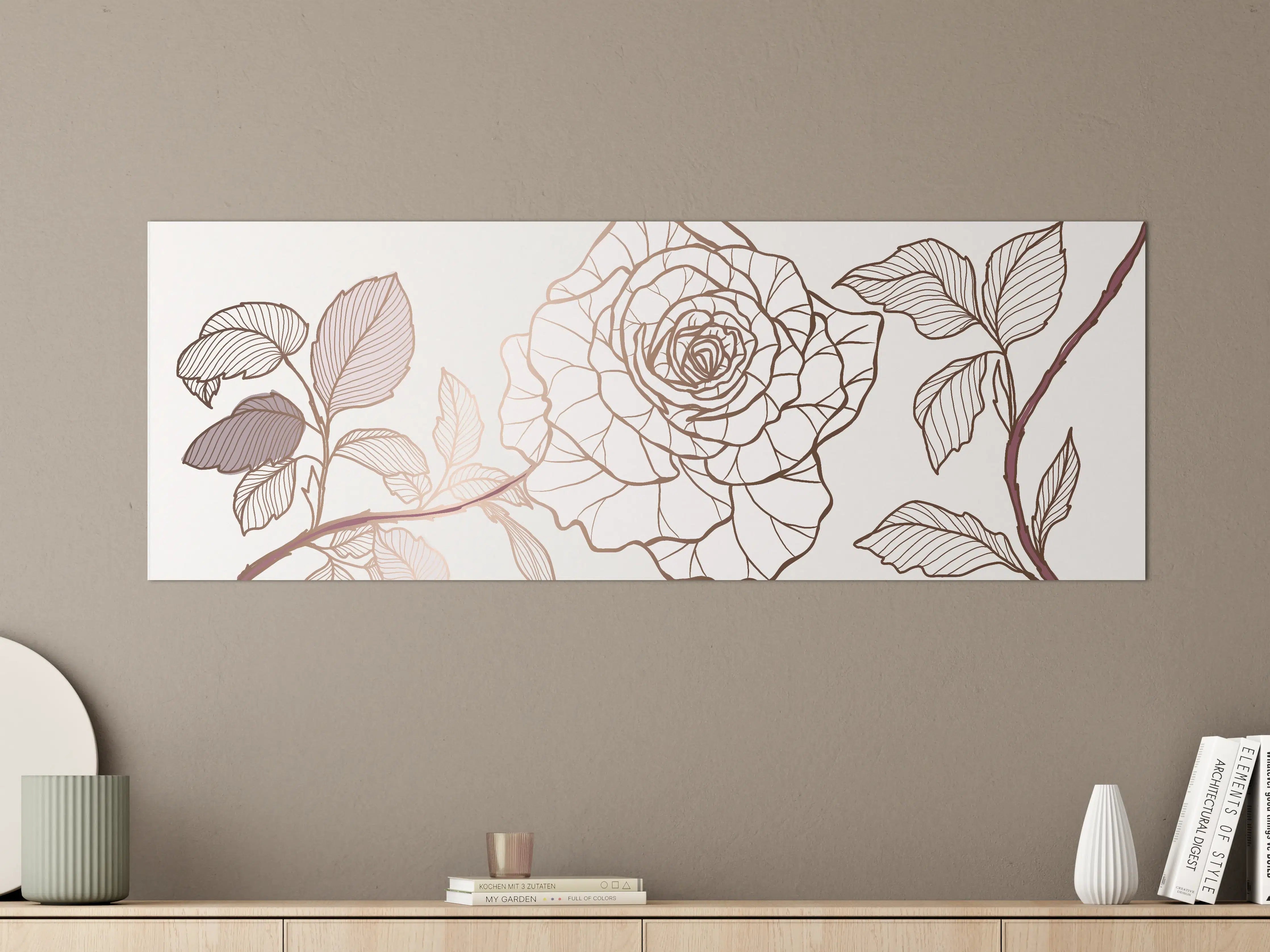 Große Wandbilder - Abstrakte Rose in Sepia-Tönen