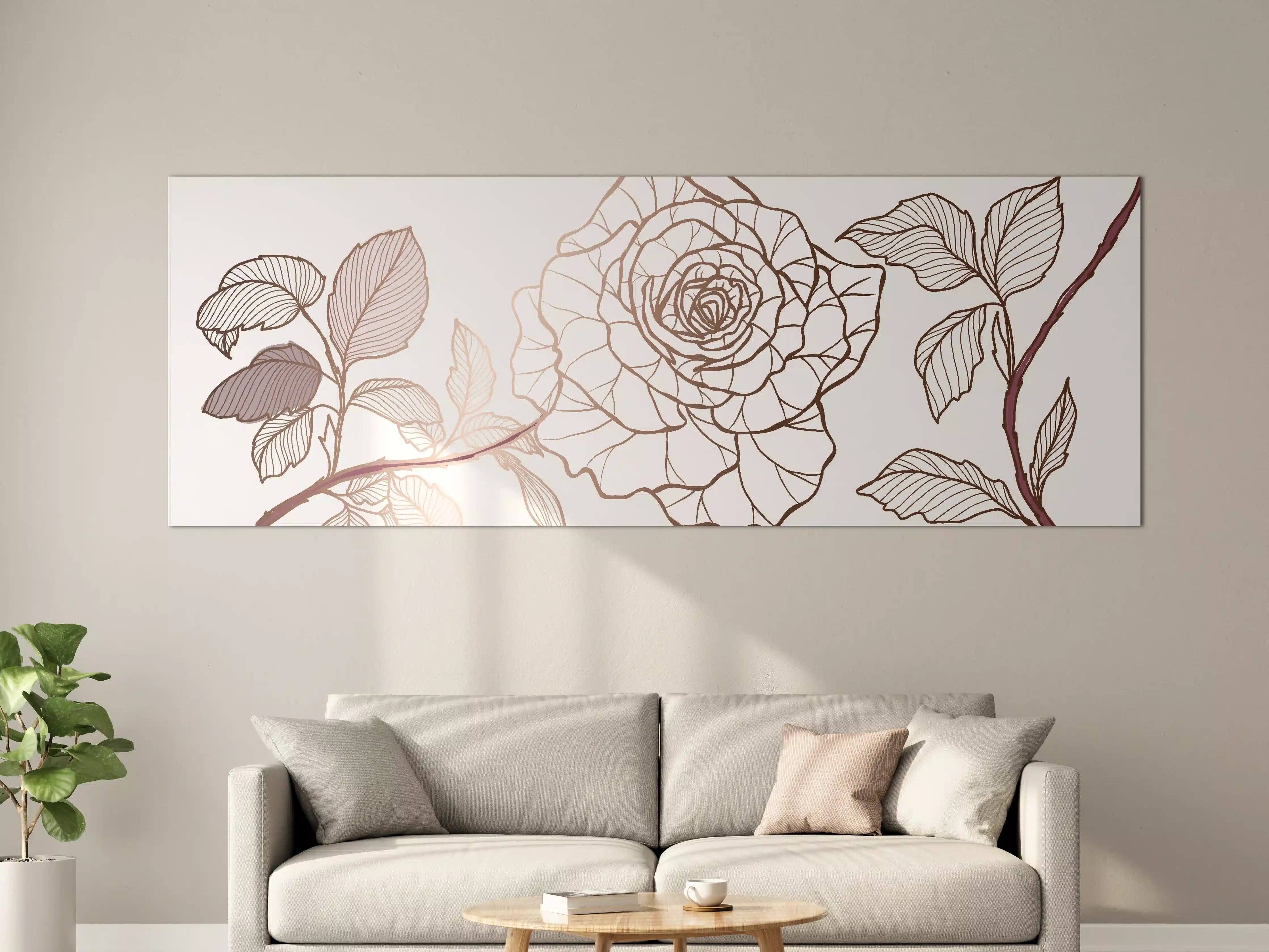 Große Wandbilder - Abstrakte Rose in Sepia-Tönen