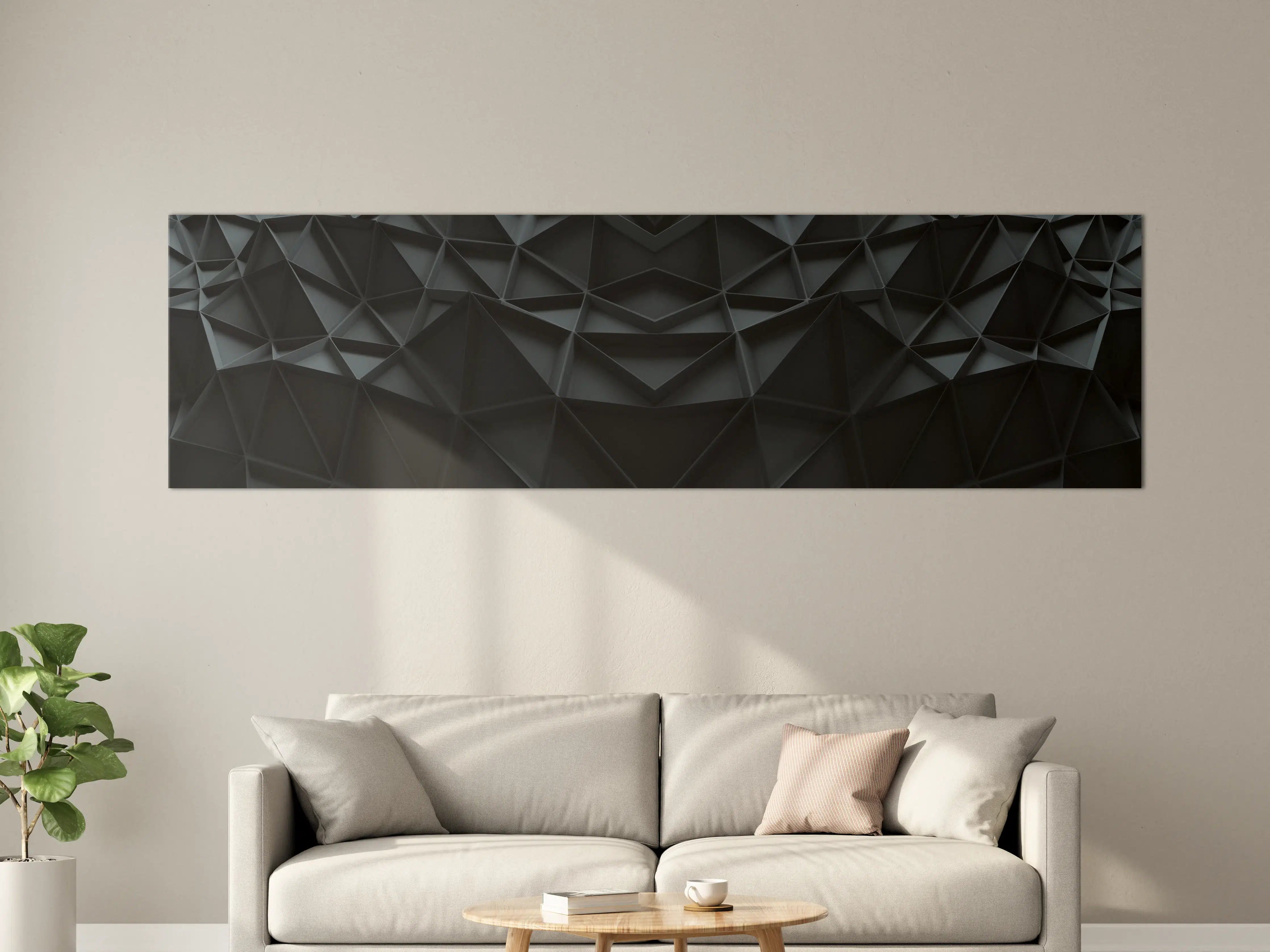 Große Wandbilder - Abstrakte Schwarz-Grau Geometrie