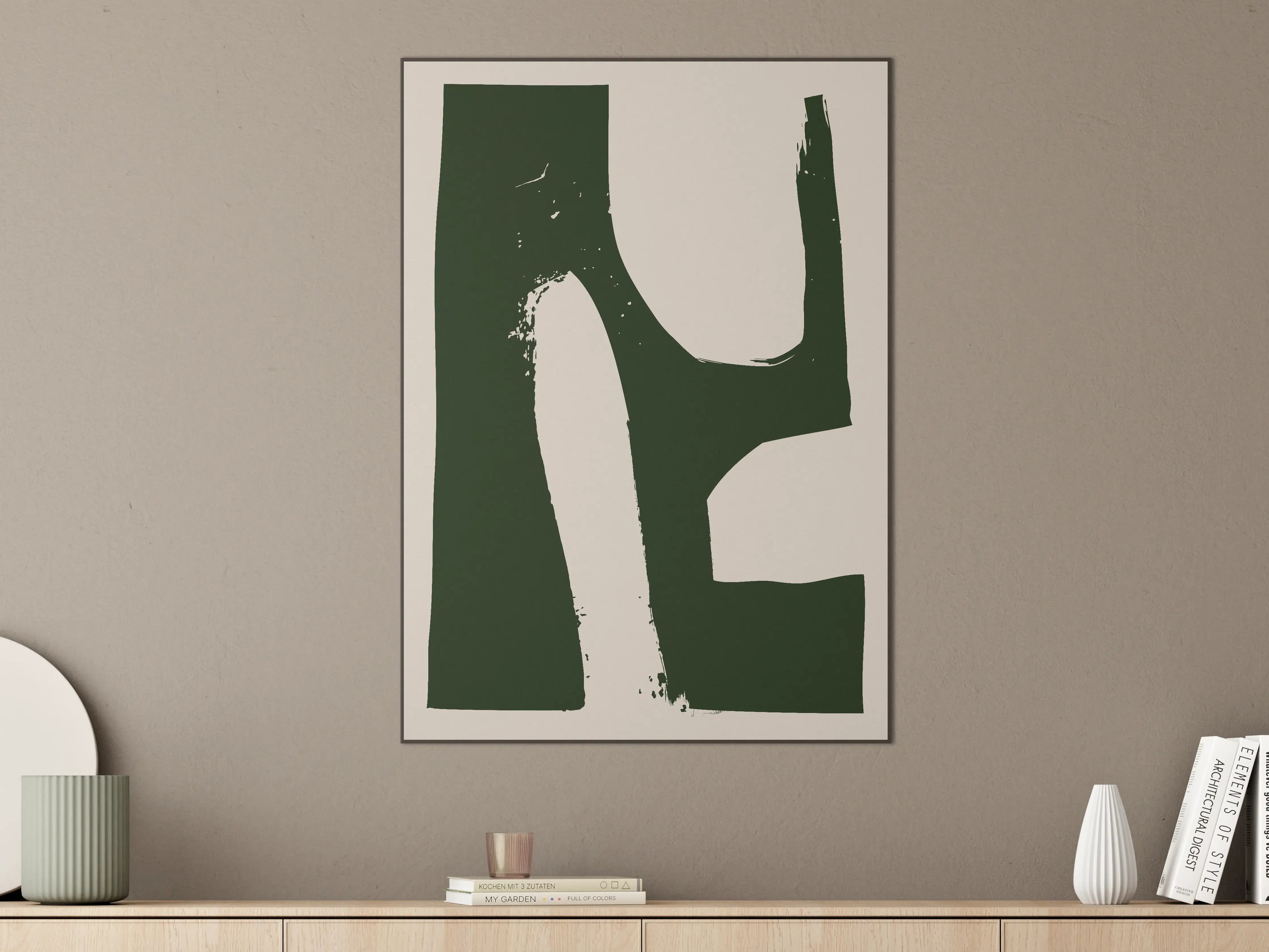 Große Wandbilder - Abstrakte Schwarz-Weiß-Komposition mit kräftigen Pinselstrichen