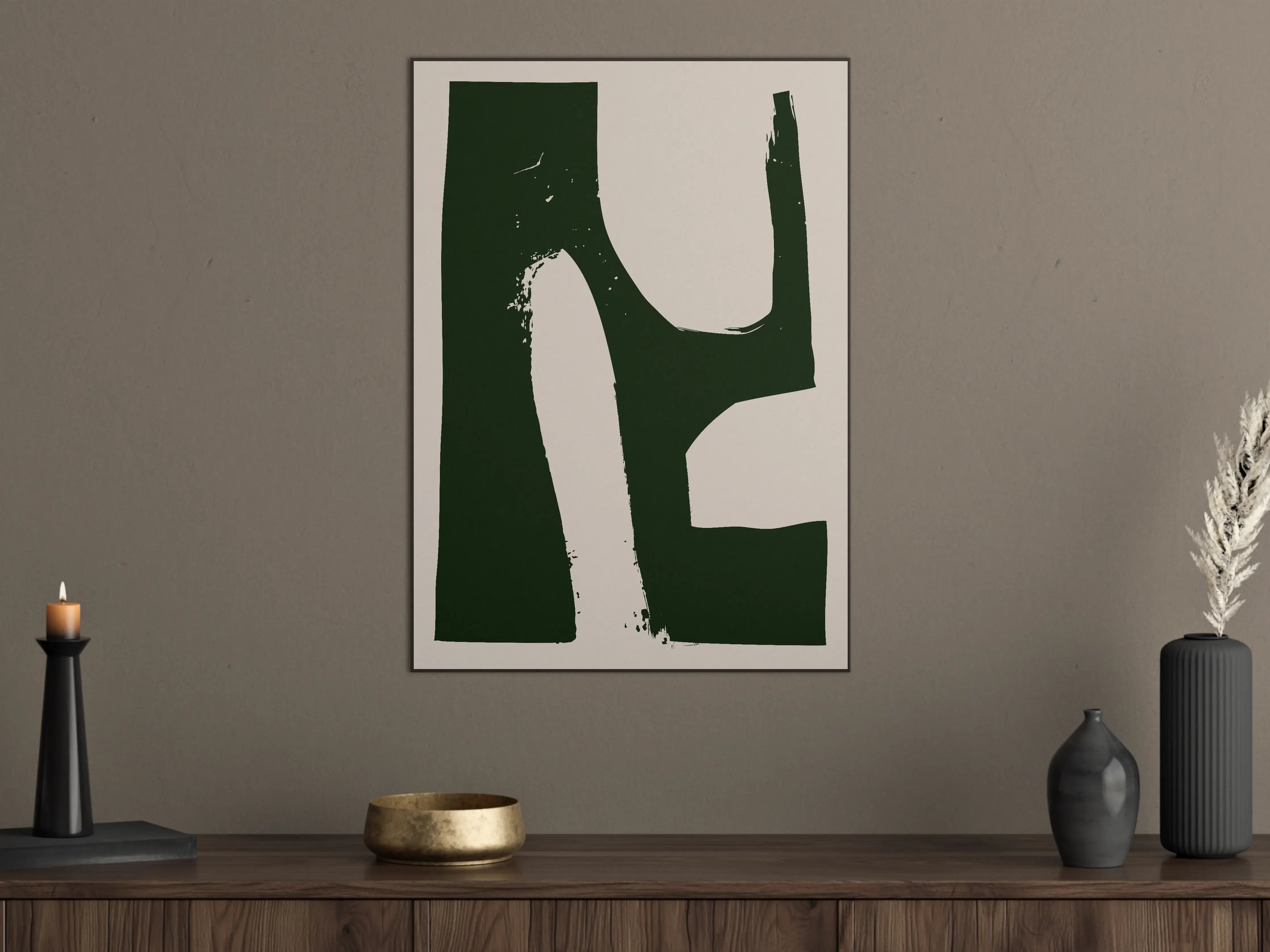 Große Wandbilder - Abstrakte Schwarz-Weiß-Komposition mit kräftigen Pinselstrichen