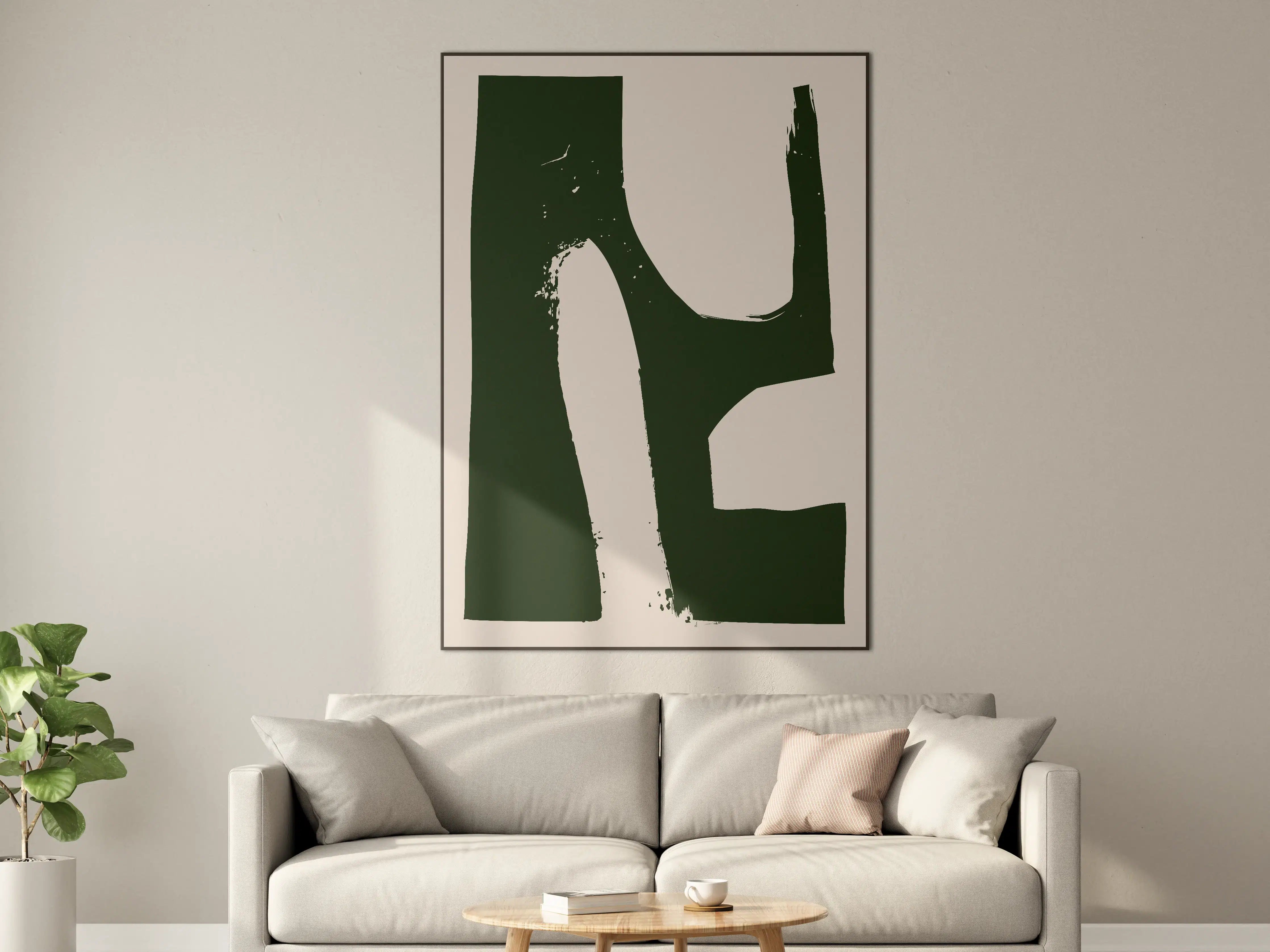 Große Wandbilder - Abstrakte Schwarz-Weiß-Komposition mit kräftigen Pinselstrichen