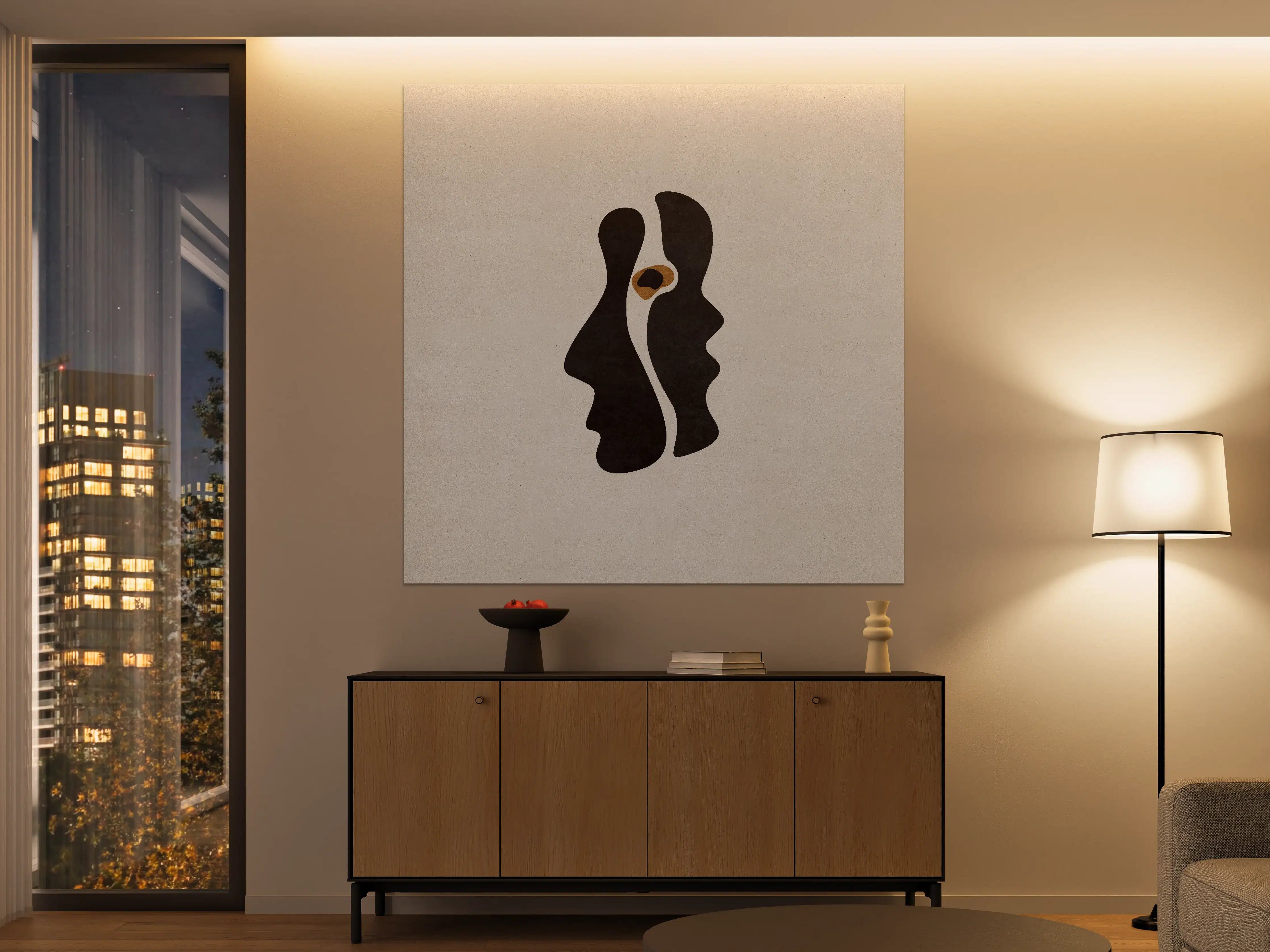 Große Wandbilder - Abstrakte Silhouetten mit Tierdetail