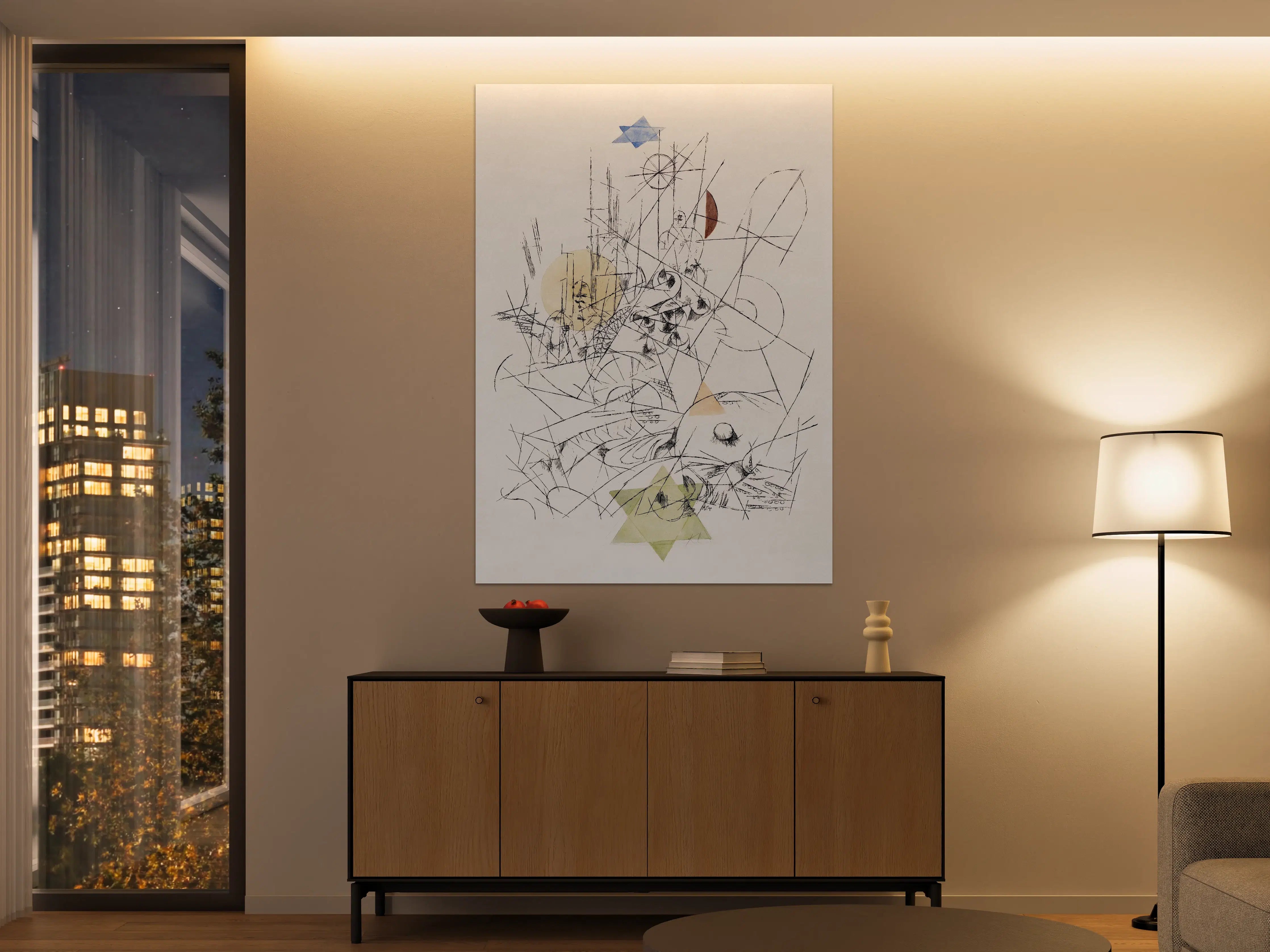 Große Wandbilder - Abstrakte Skizze mit bunten Akzenten