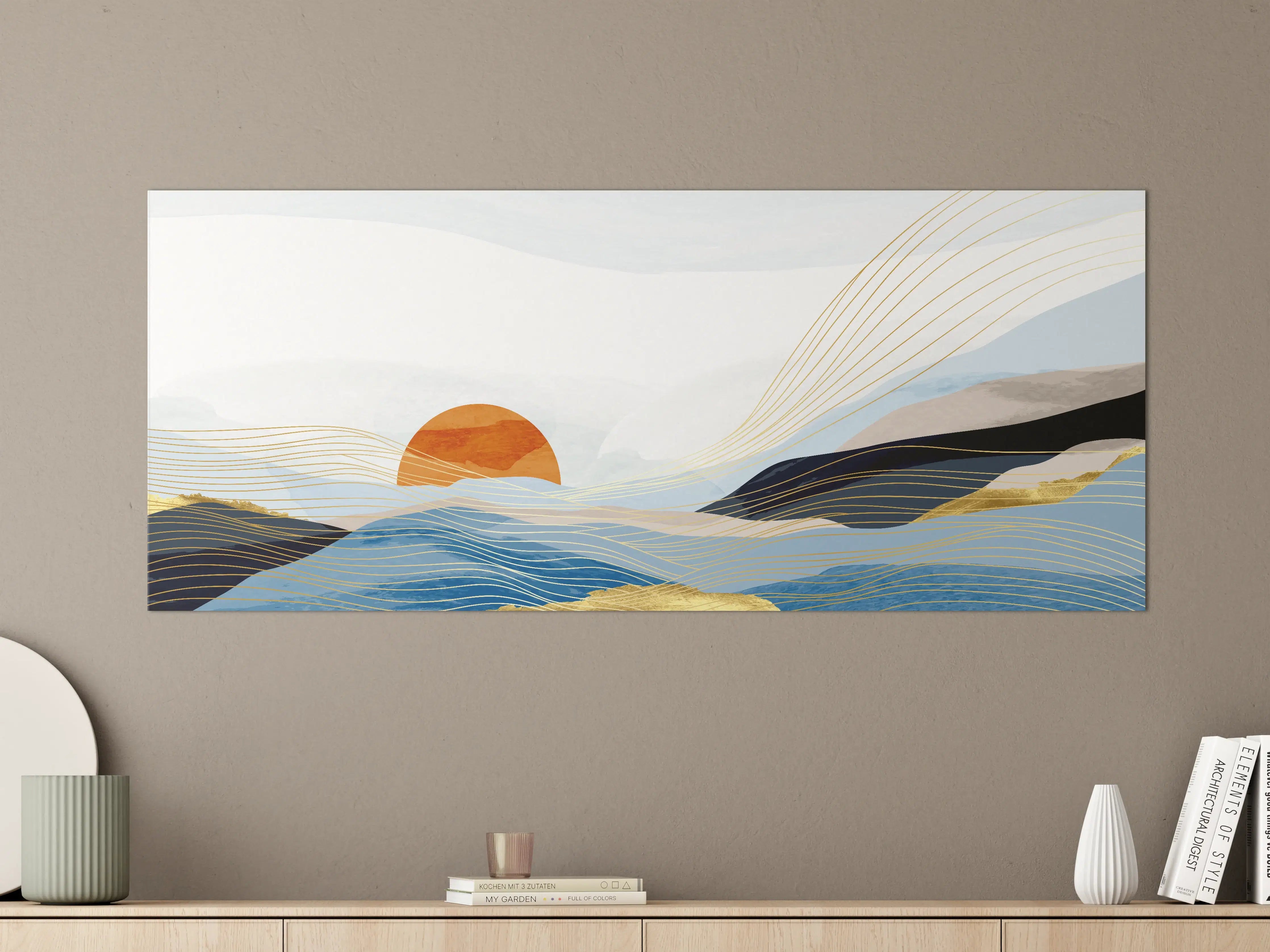 Große Wandbilder - Abstrakte Sonnenlandschaft