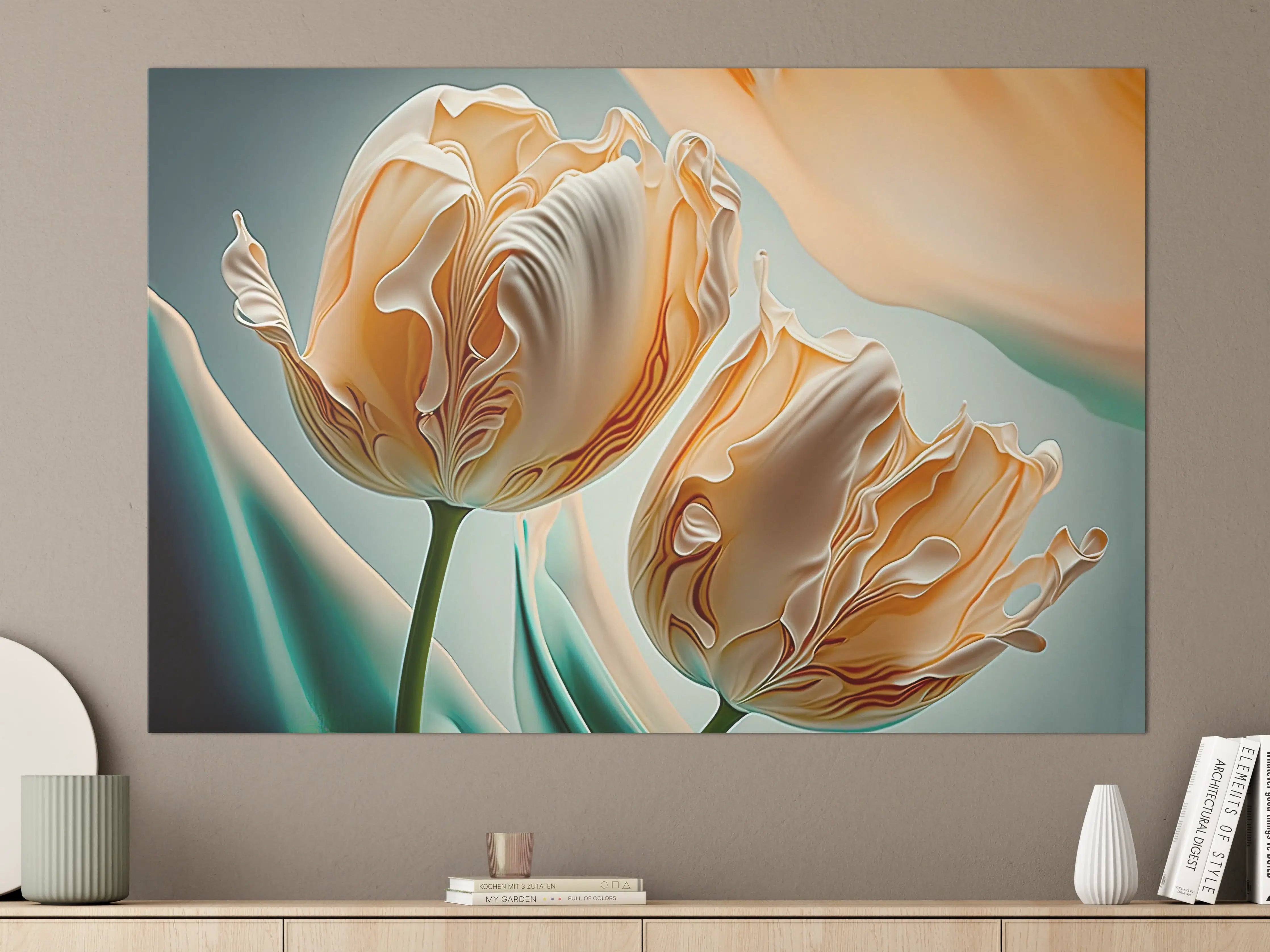 Große Wandbilder - Abstrakte Tulpen Kunstwerk