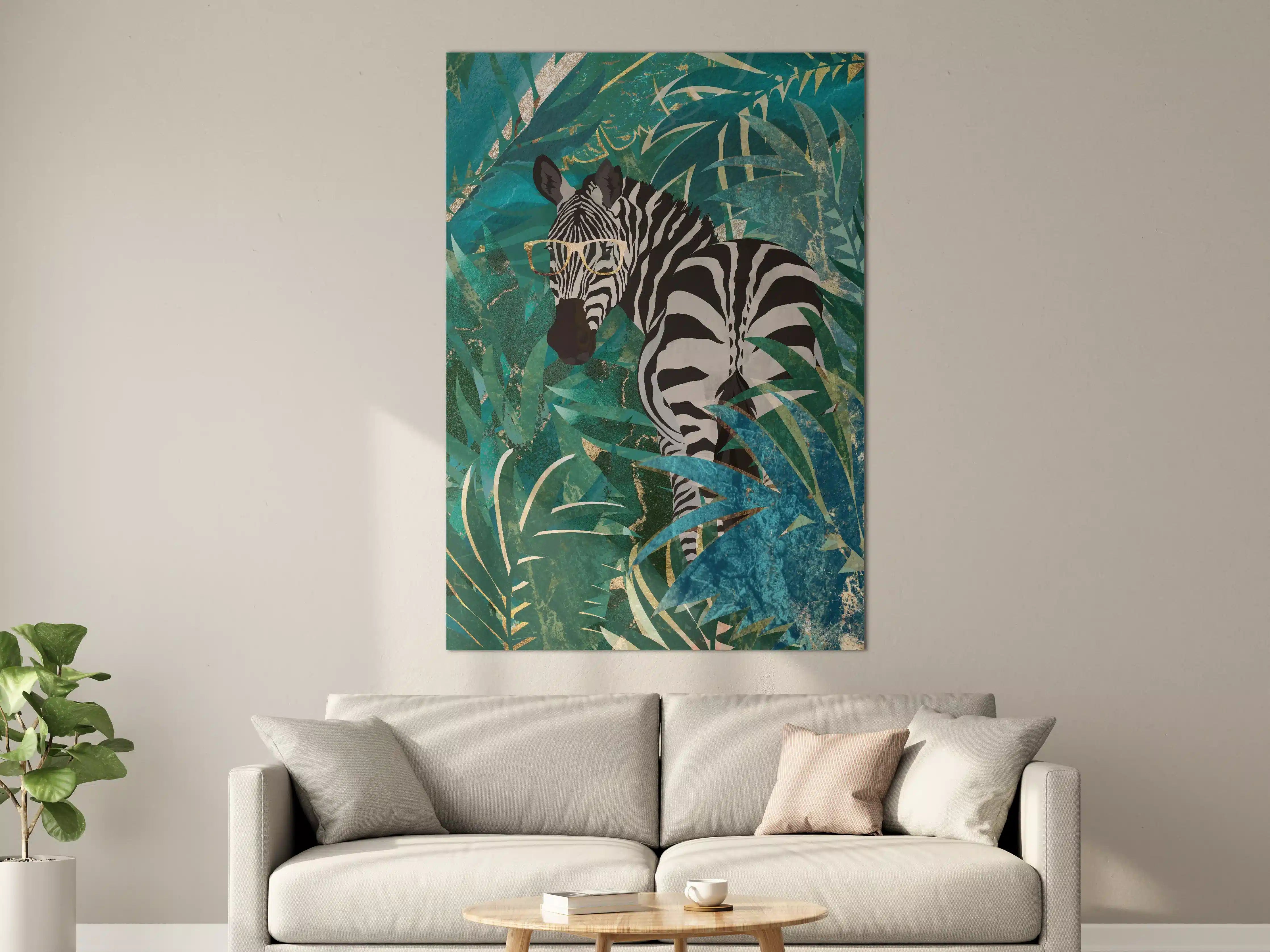 Große Wandbilder - Abstrakte Zebra Malerei