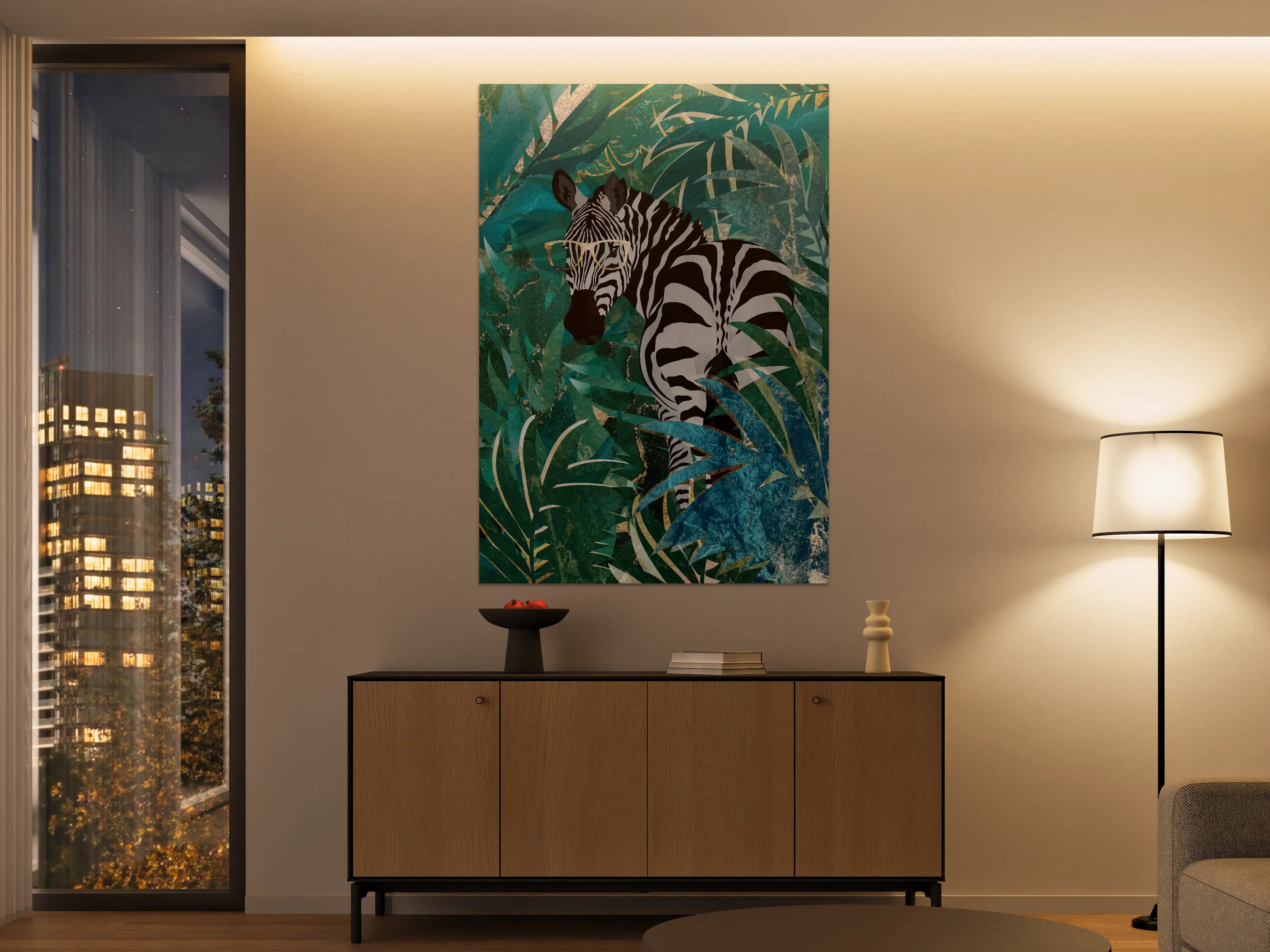 Große Wandbilder - Abstrakte Zebra Malerei
