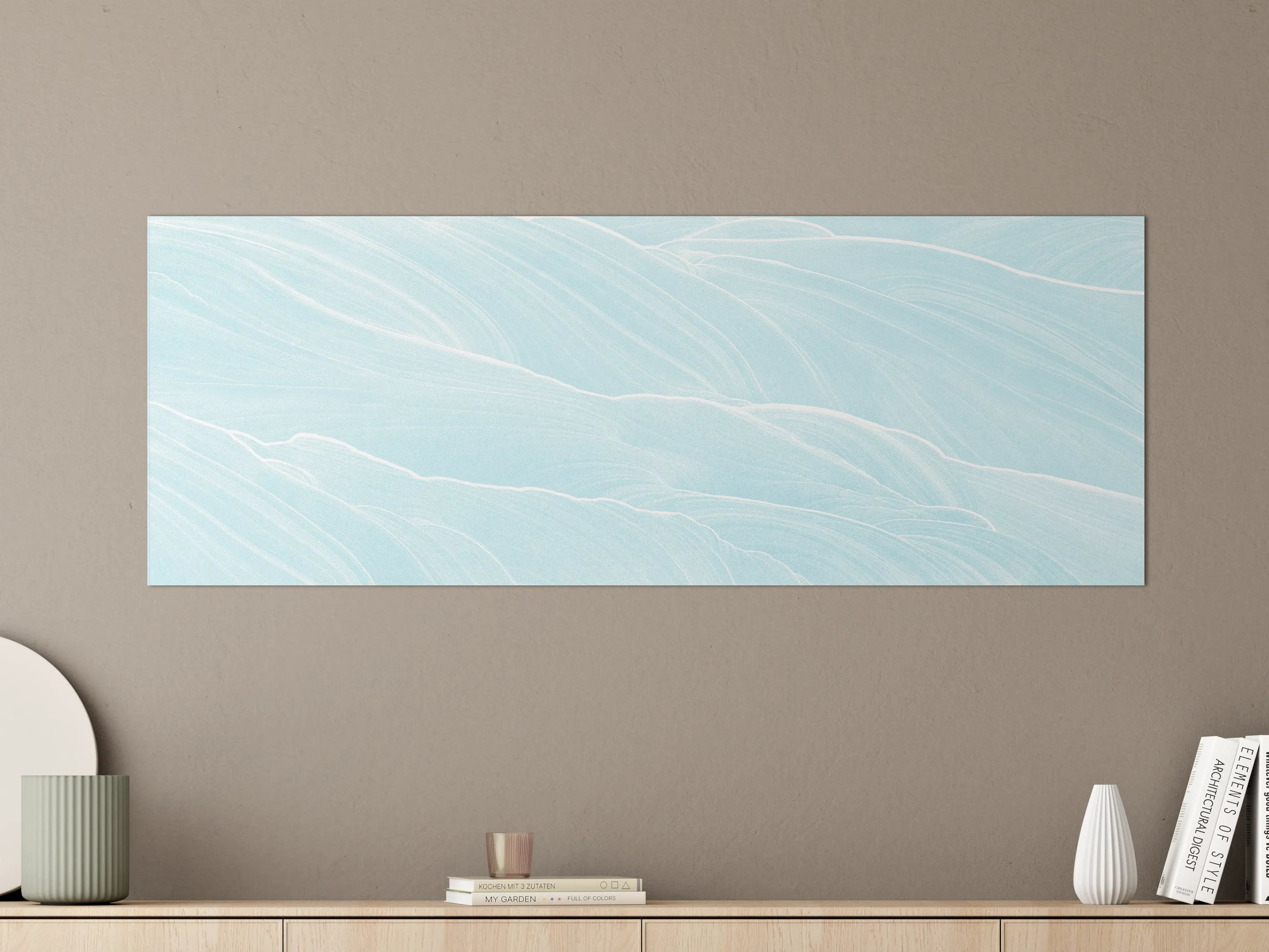 Große Wandbilder - Abstrakte blaue Wellen Muster