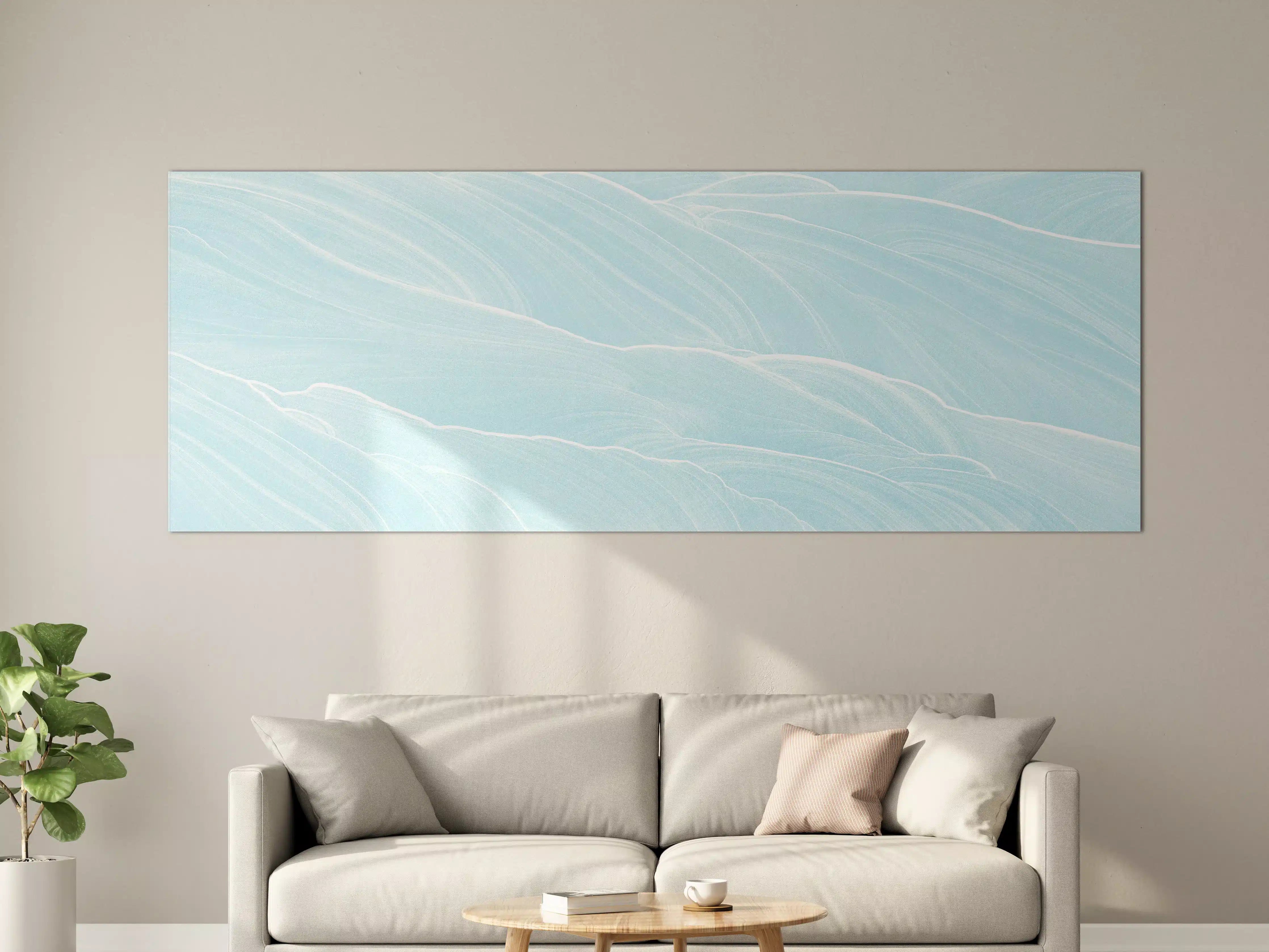 Große Wandbilder - Abstrakte blaue Wellen Muster