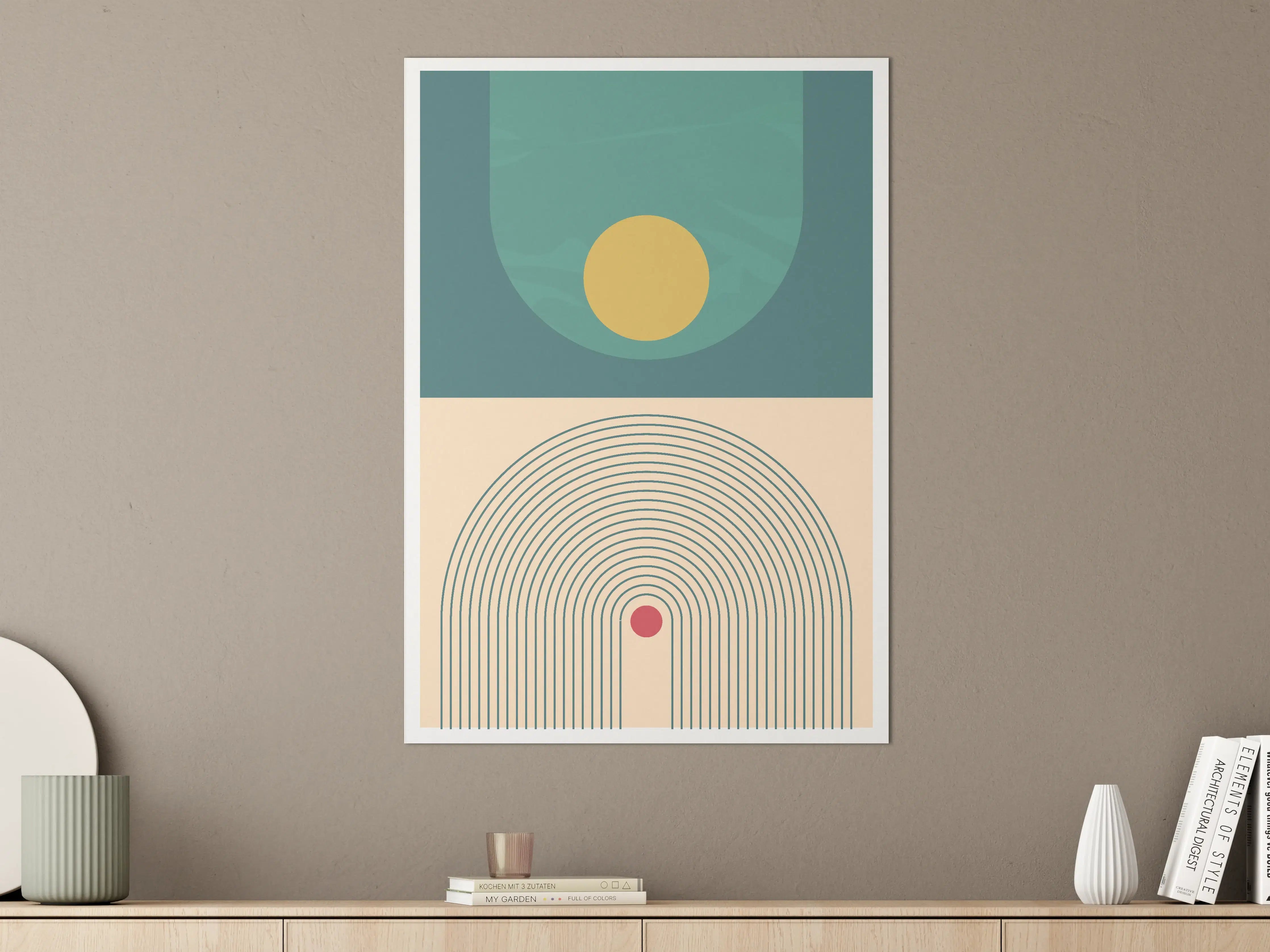 Große Wandbilder - Abstrakte geometrische Illustration in gedeckten Farbtönen