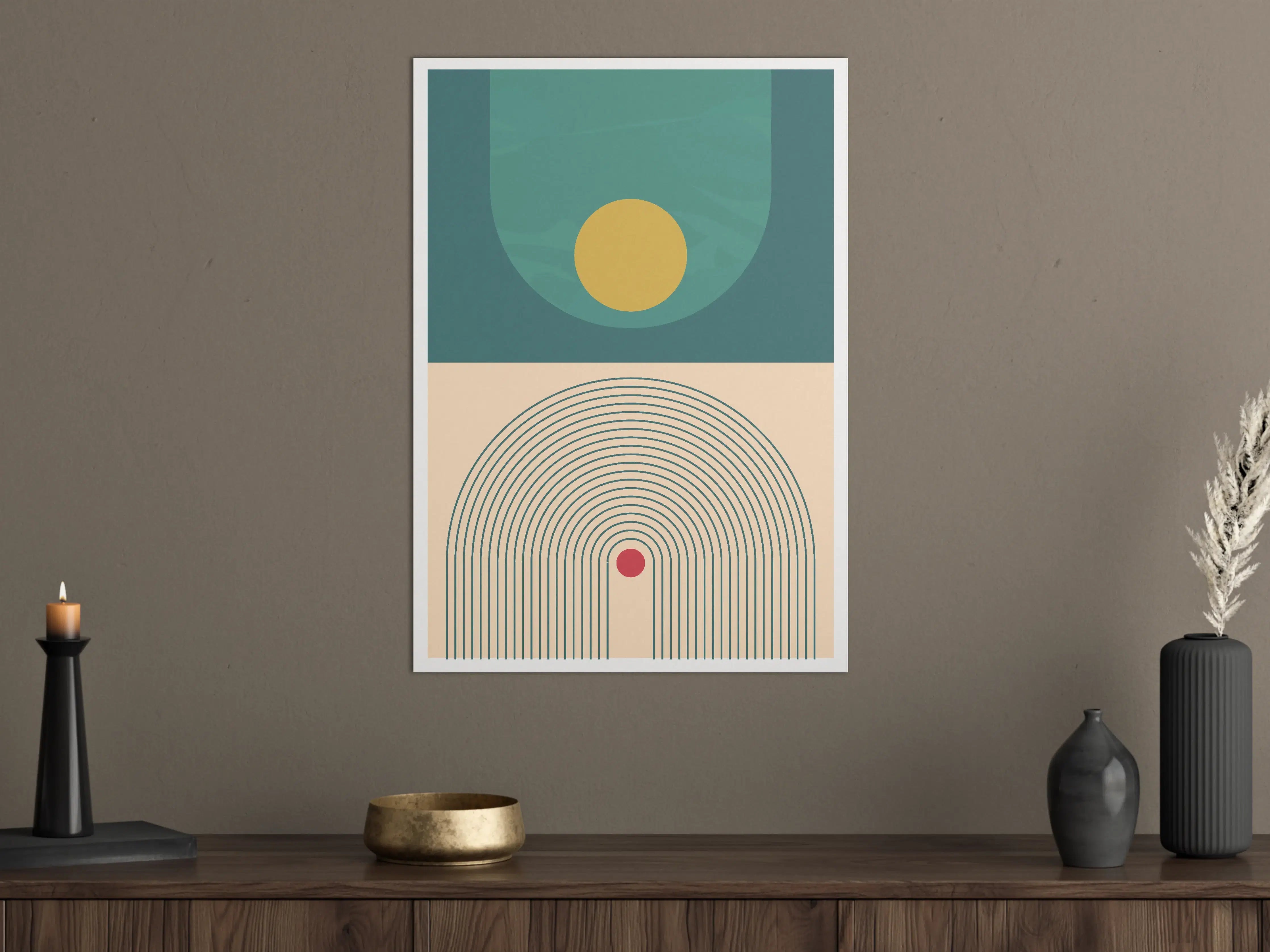 Große Wandbilder - Abstrakte geometrische Illustration in gedeckten Farbtönen
