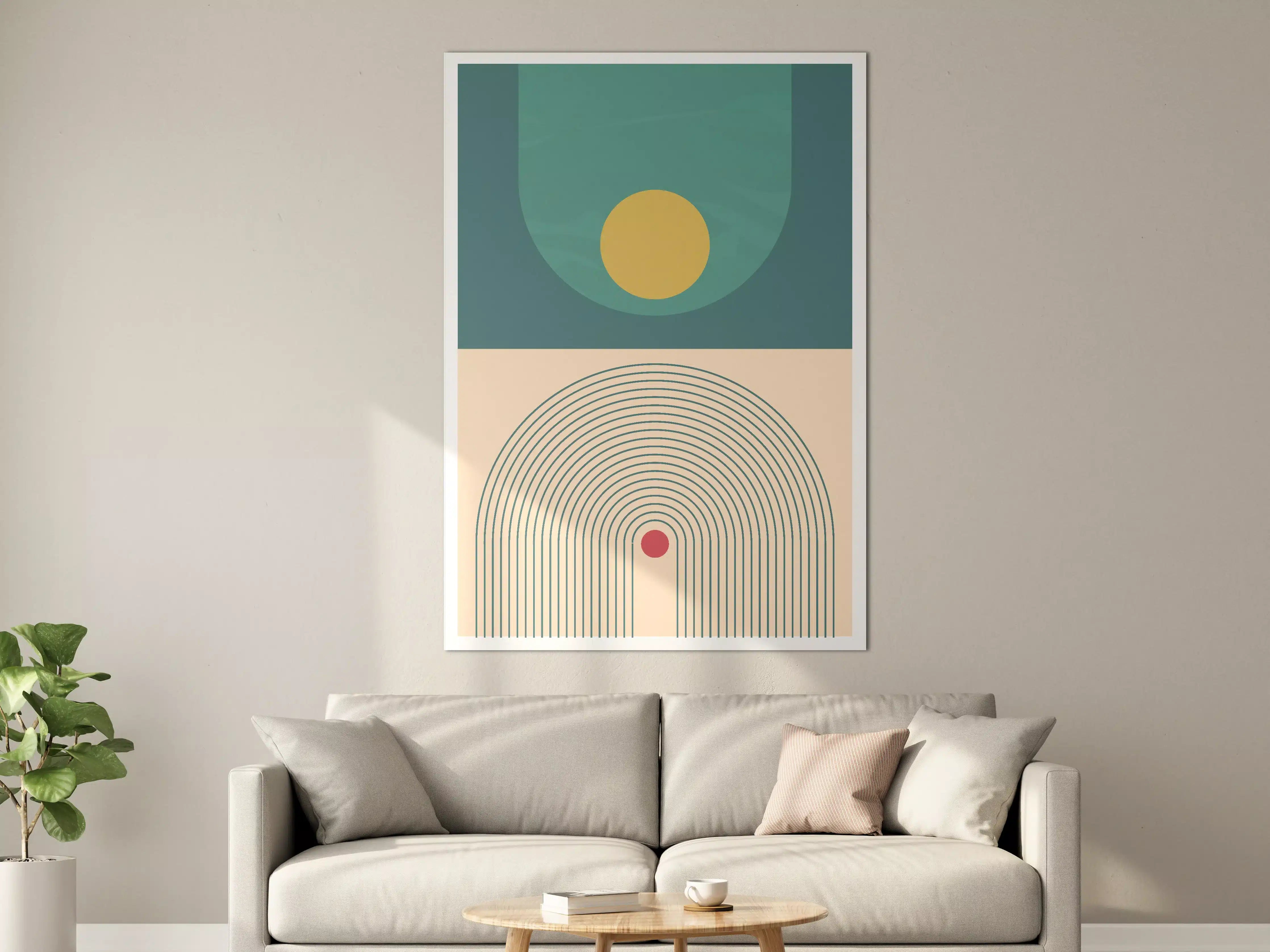 Große Wandbilder - Abstrakte geometrische Illustration in gedeckten Farbtönen