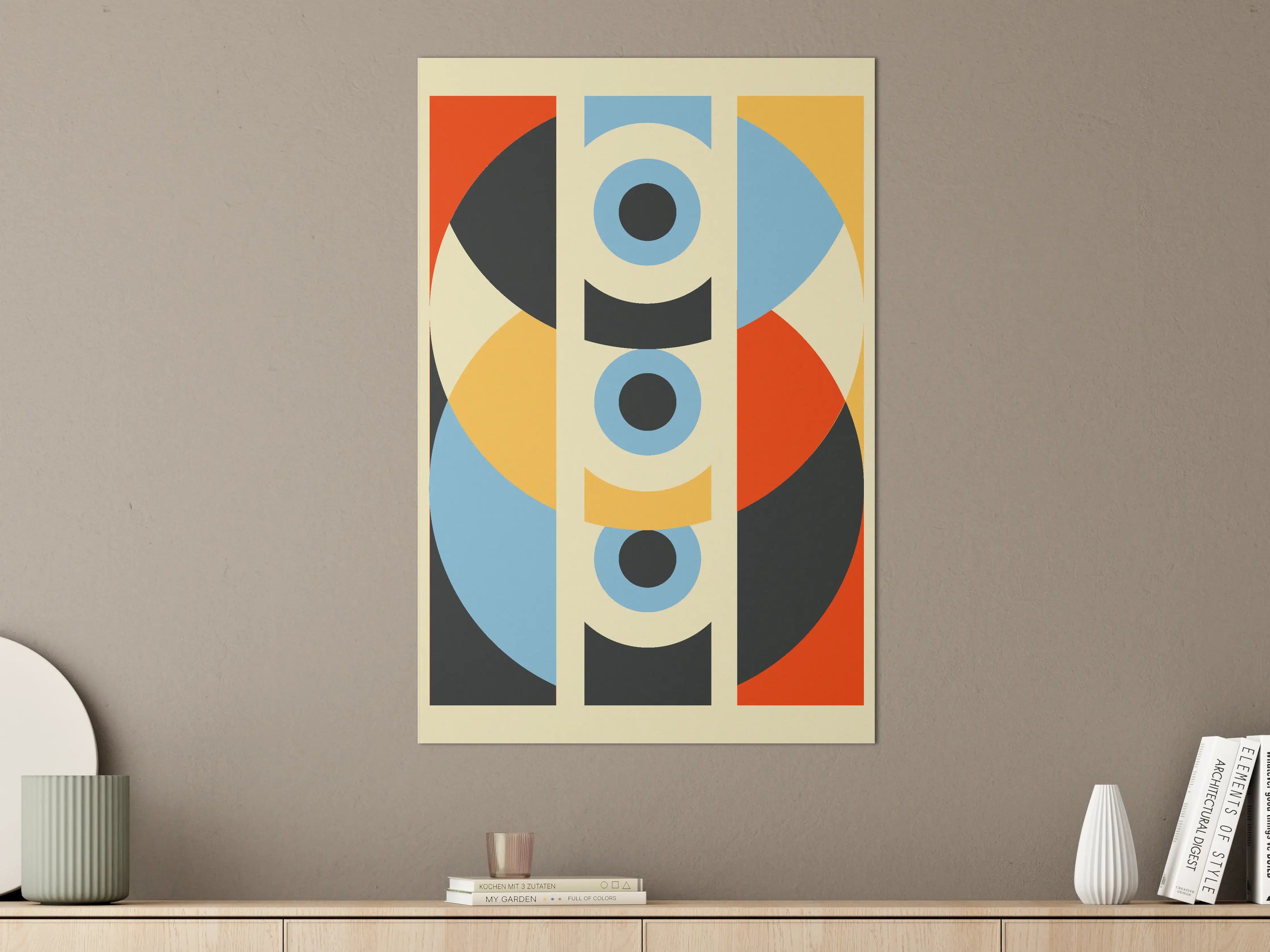 Große Wandbilder - Abstrakte geometrische Kunst in Primärfarben