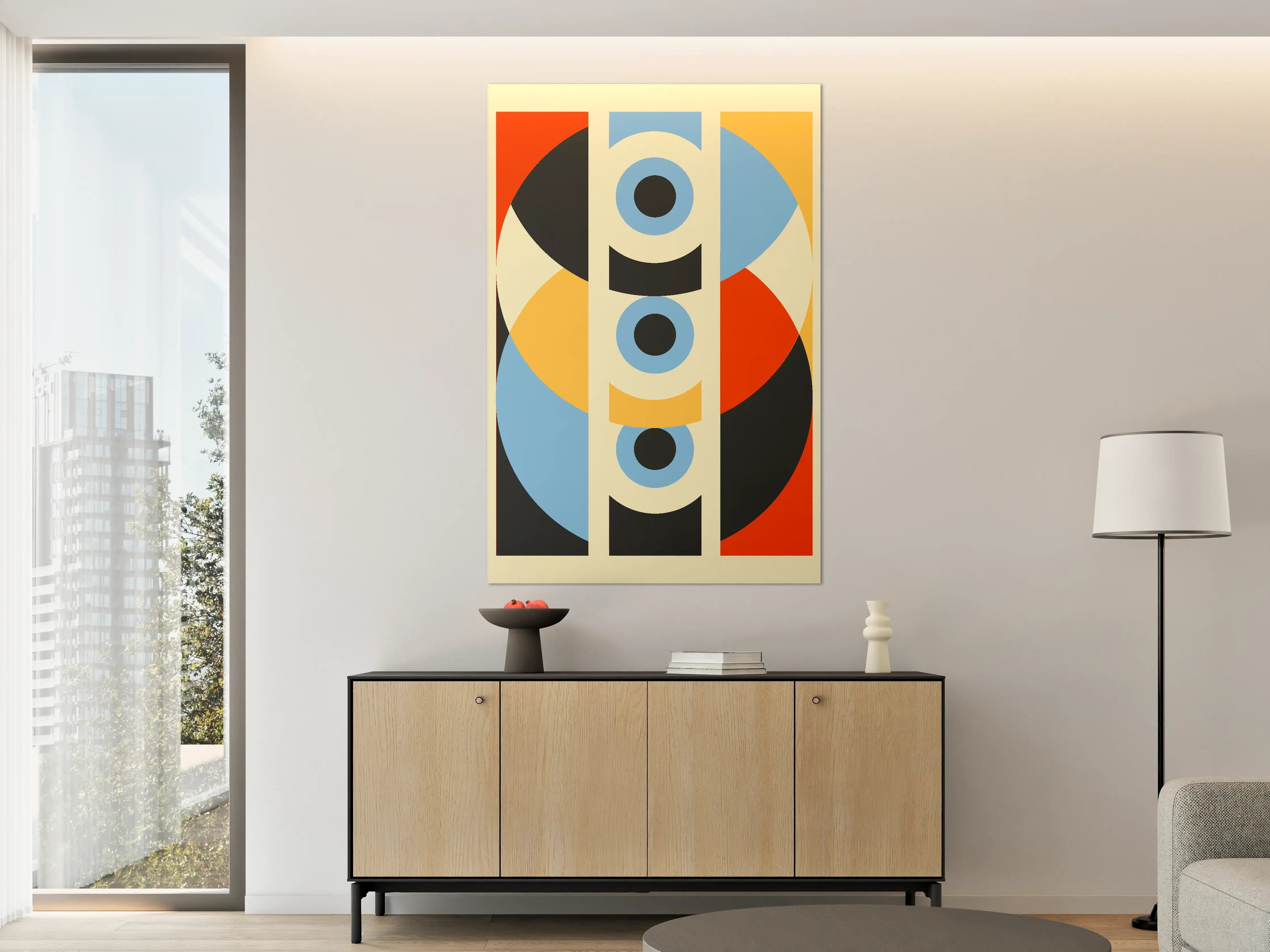Große Wandbilder - Abstrakte geometrische Kunst in Primärfarben
