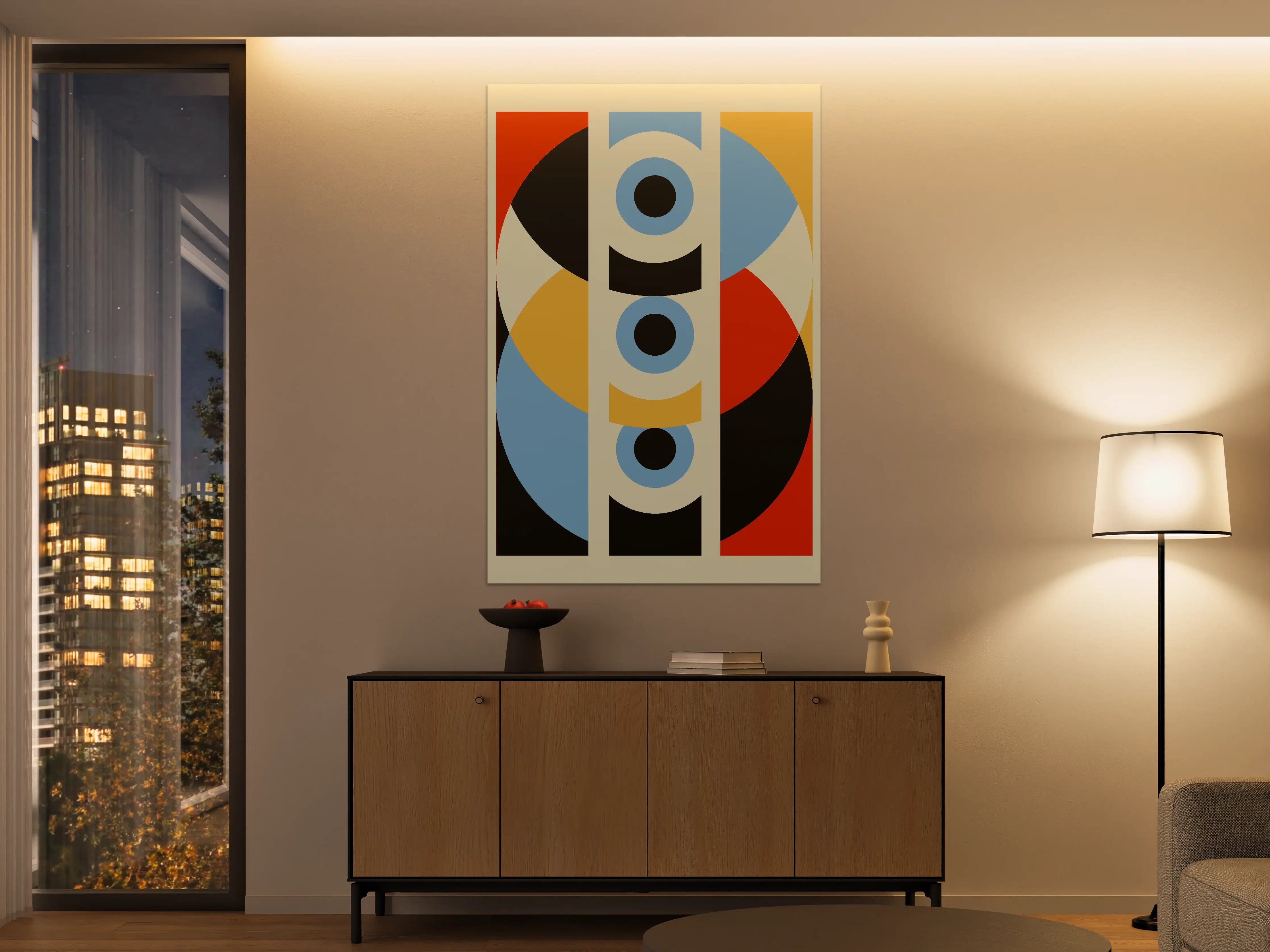 Große Wandbilder - Abstrakte geometrische Kunst in Primärfarben