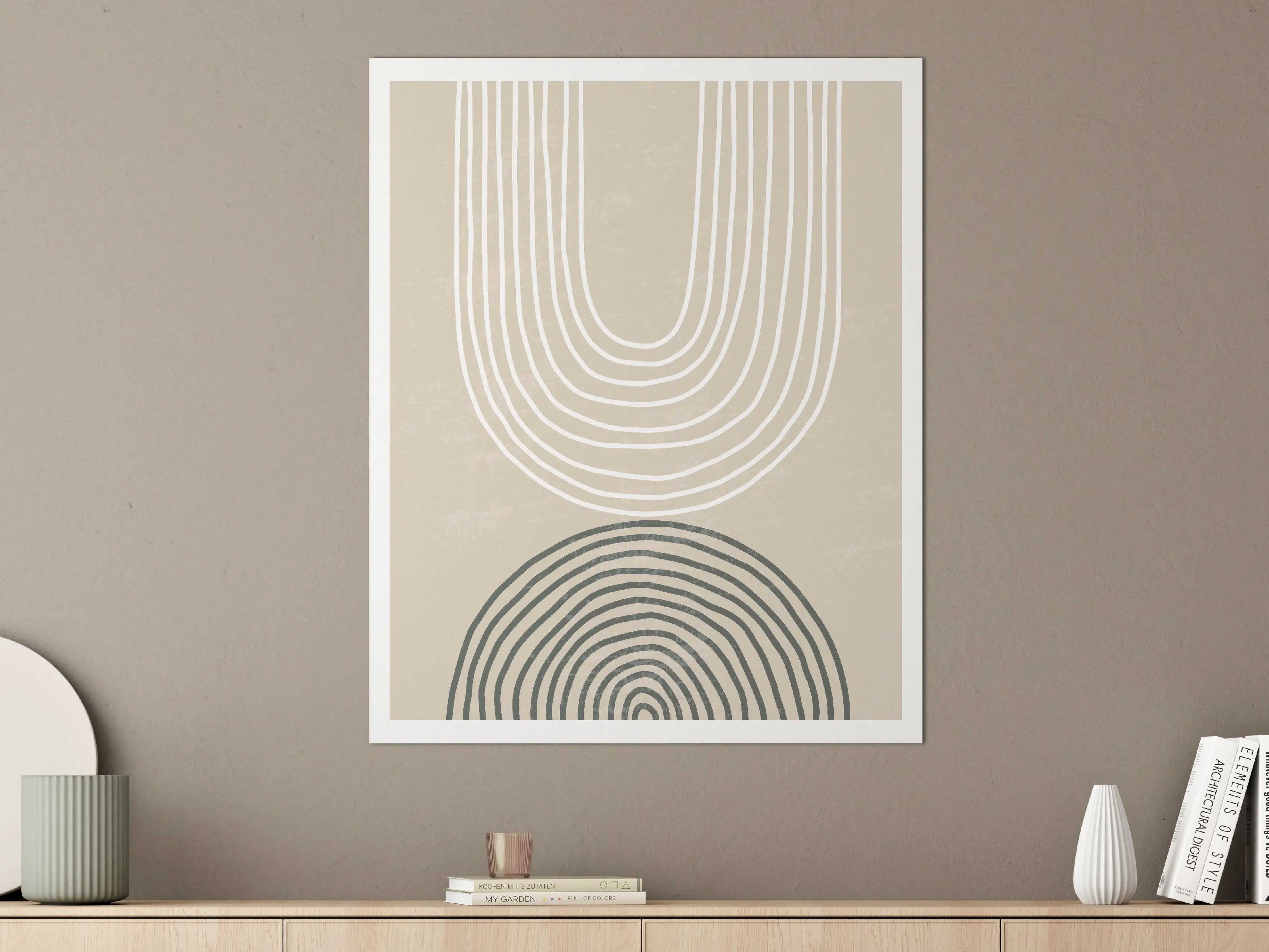 Große Wandbilder - Abstrakte geometrische Muster in neutralen Tönen