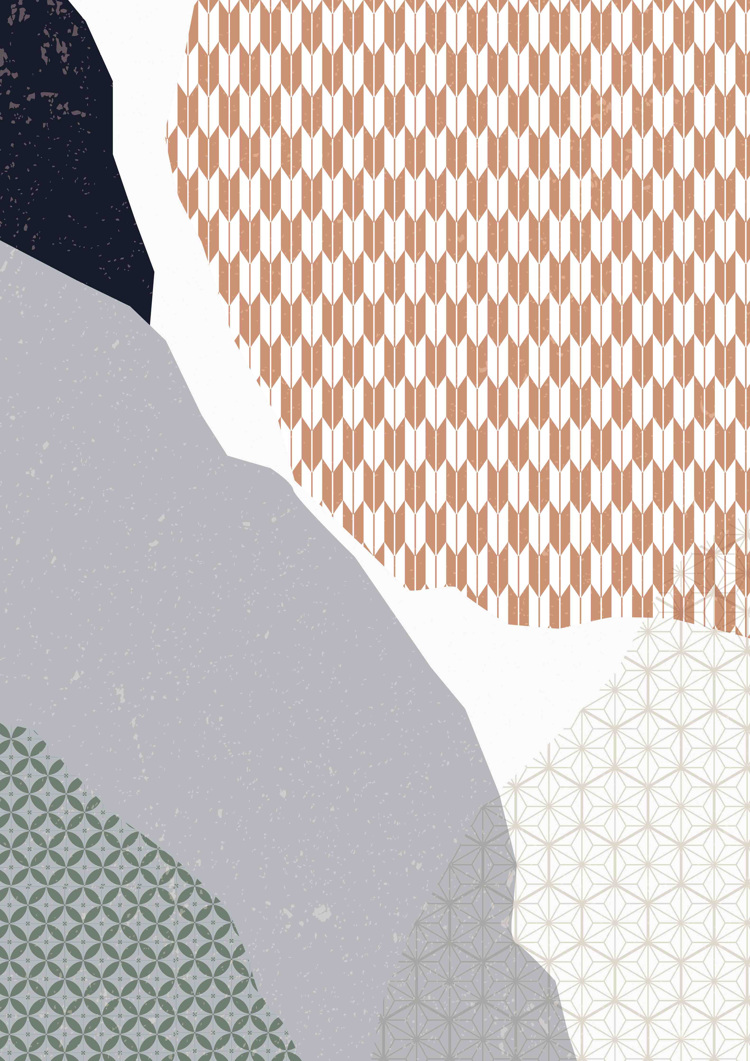 Große Wandbilder-Abstrakte geometrische Muster in warmen Tönen