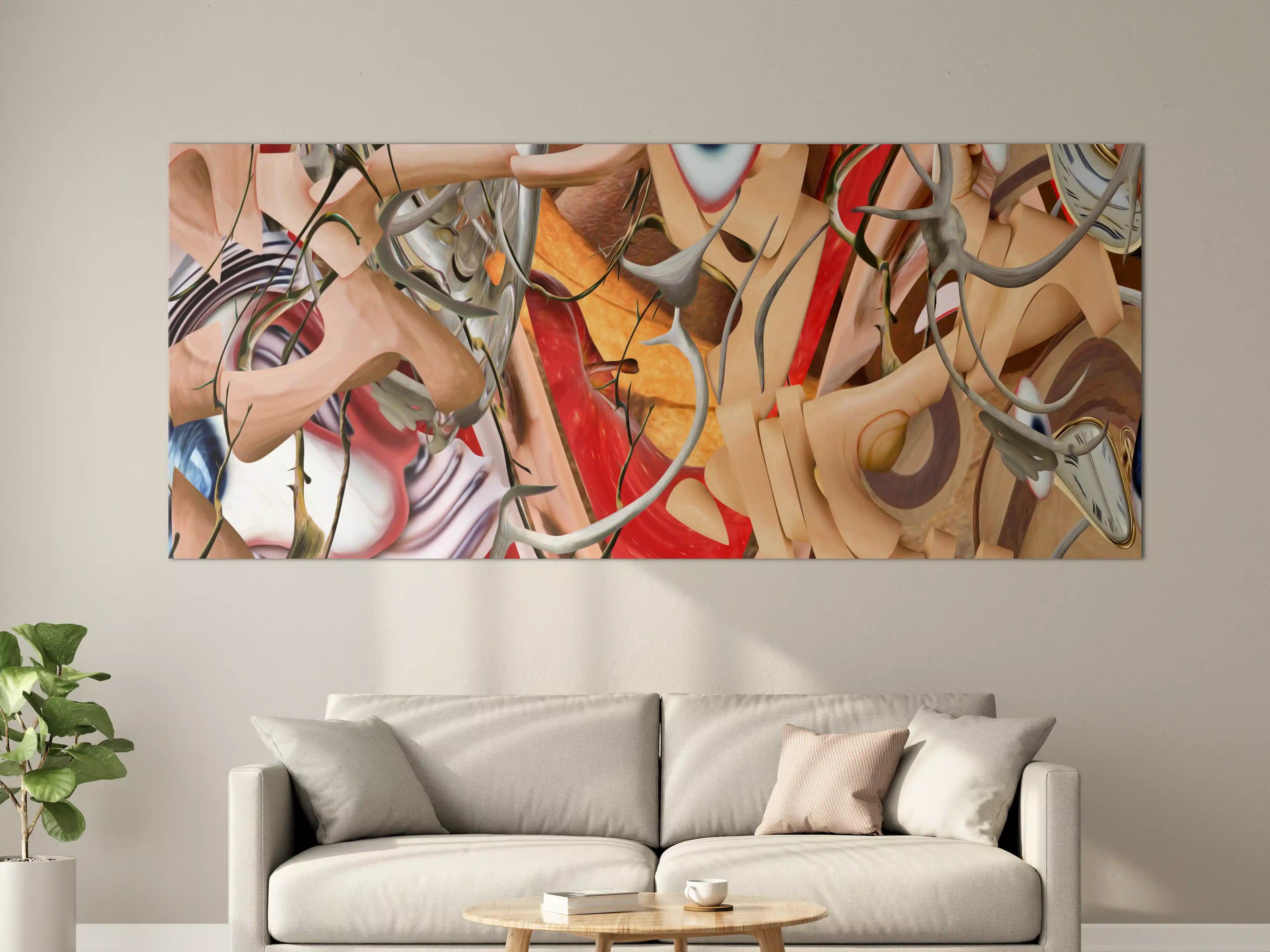 Große Wandbilder - Abstrakte moderne Kunst mit bunten Formen
