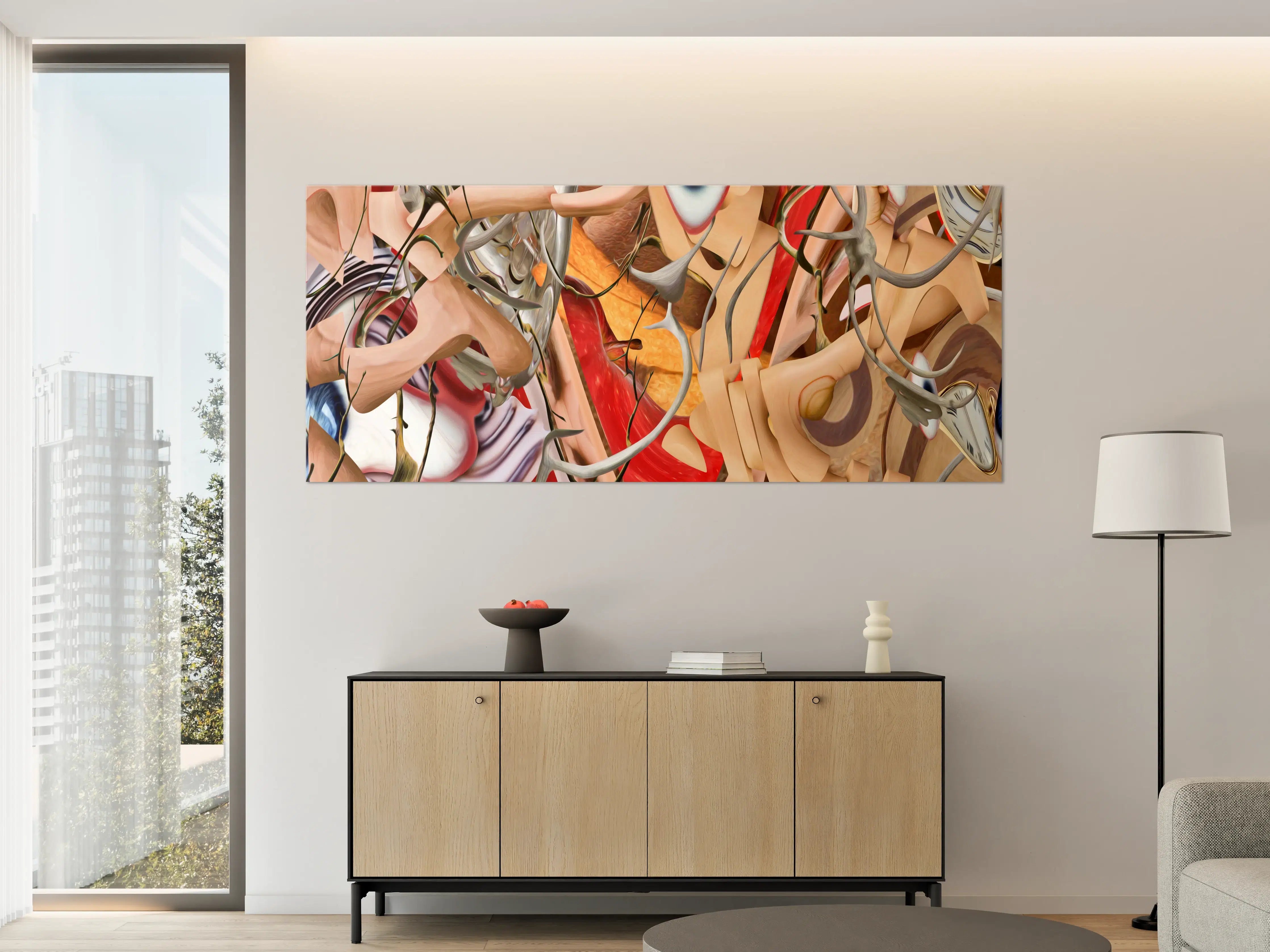 Große Wandbilder - Abstrakte moderne Kunst mit bunten Formen