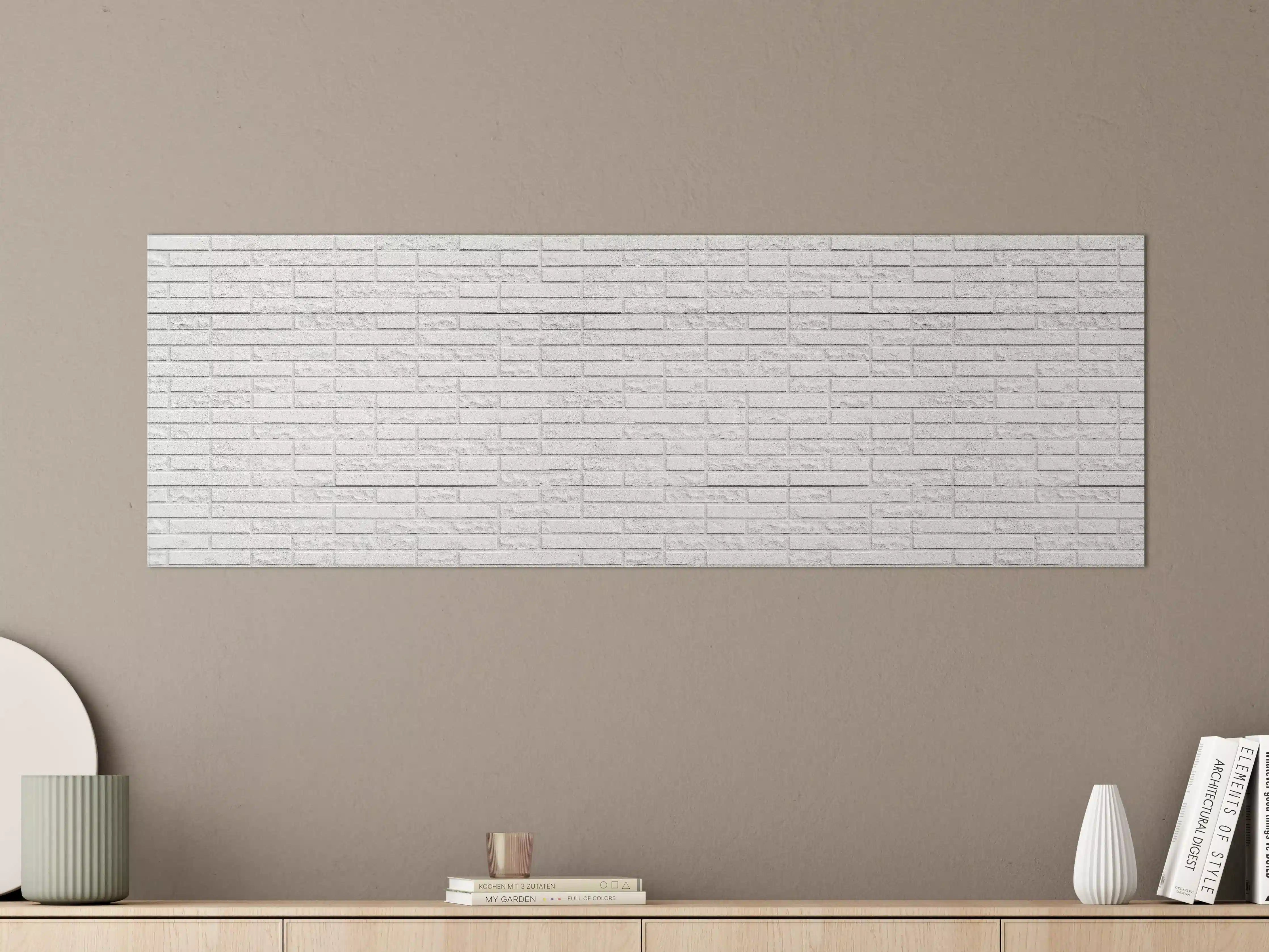 Große Wandbilder - Abstrakte weiße Backsteinmauer