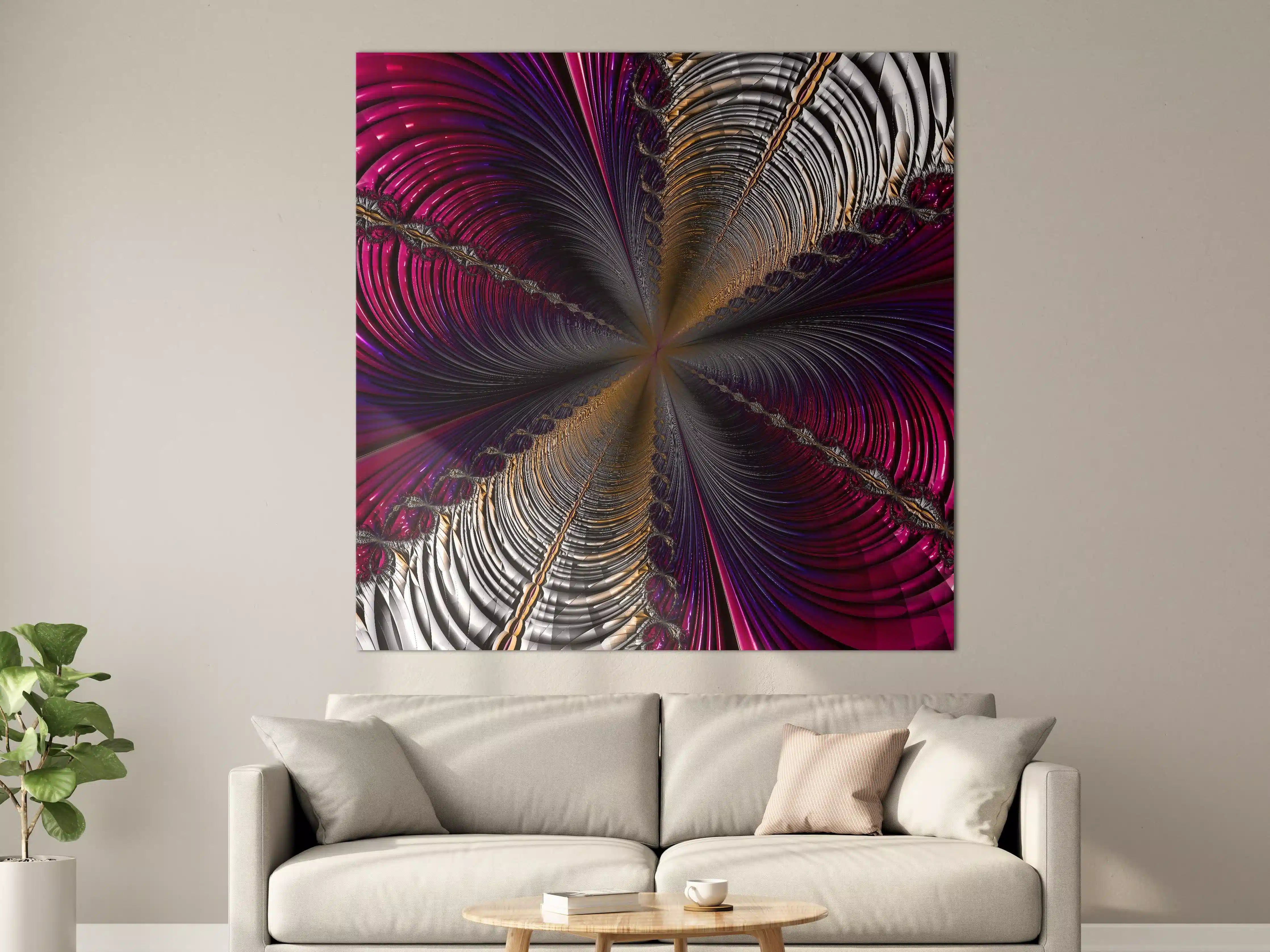 Große Wandbilder - Abstrakter lila Tunnelblick