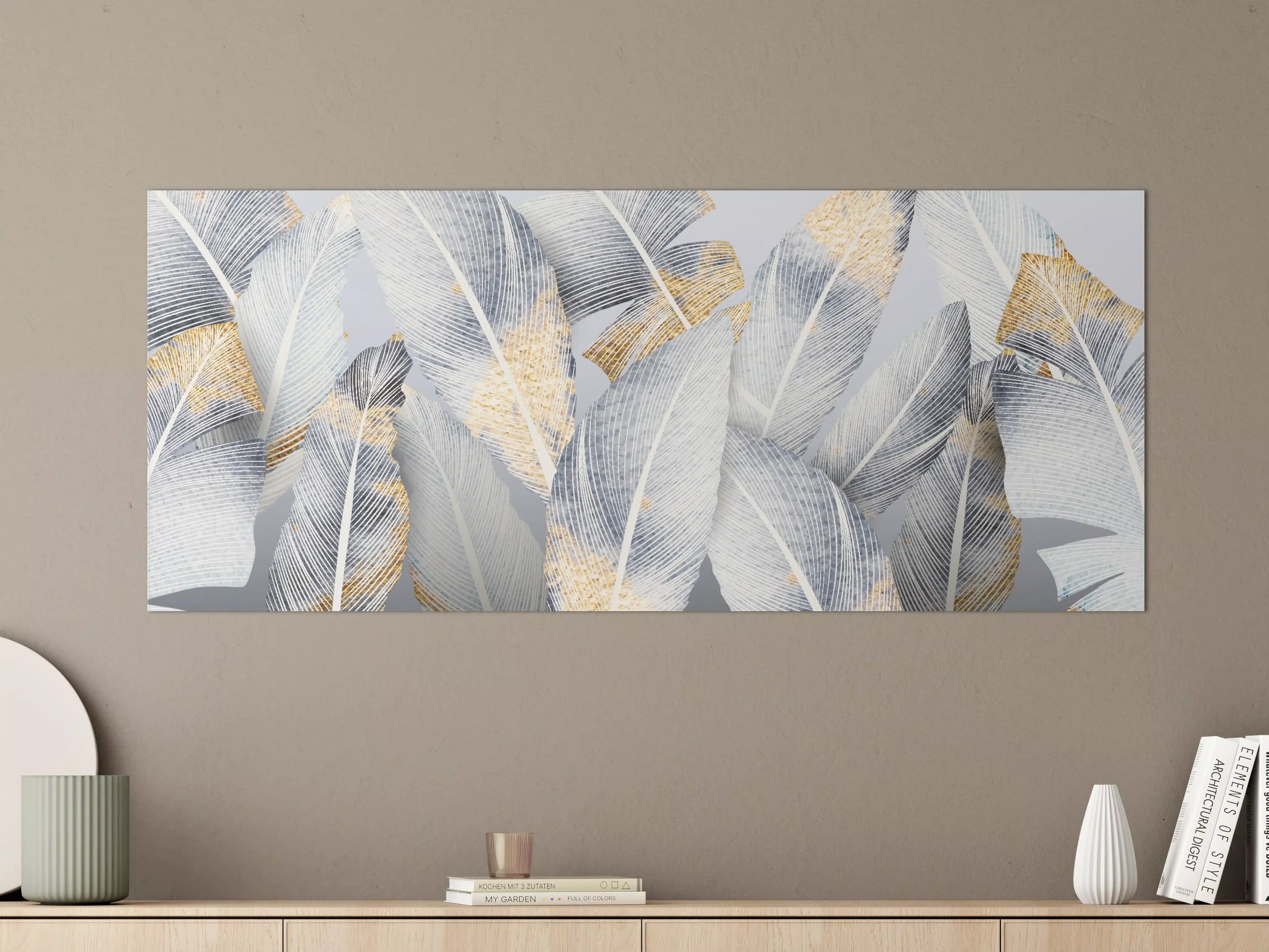 Große Wandbilder - Abstraktes Blattgold-Design