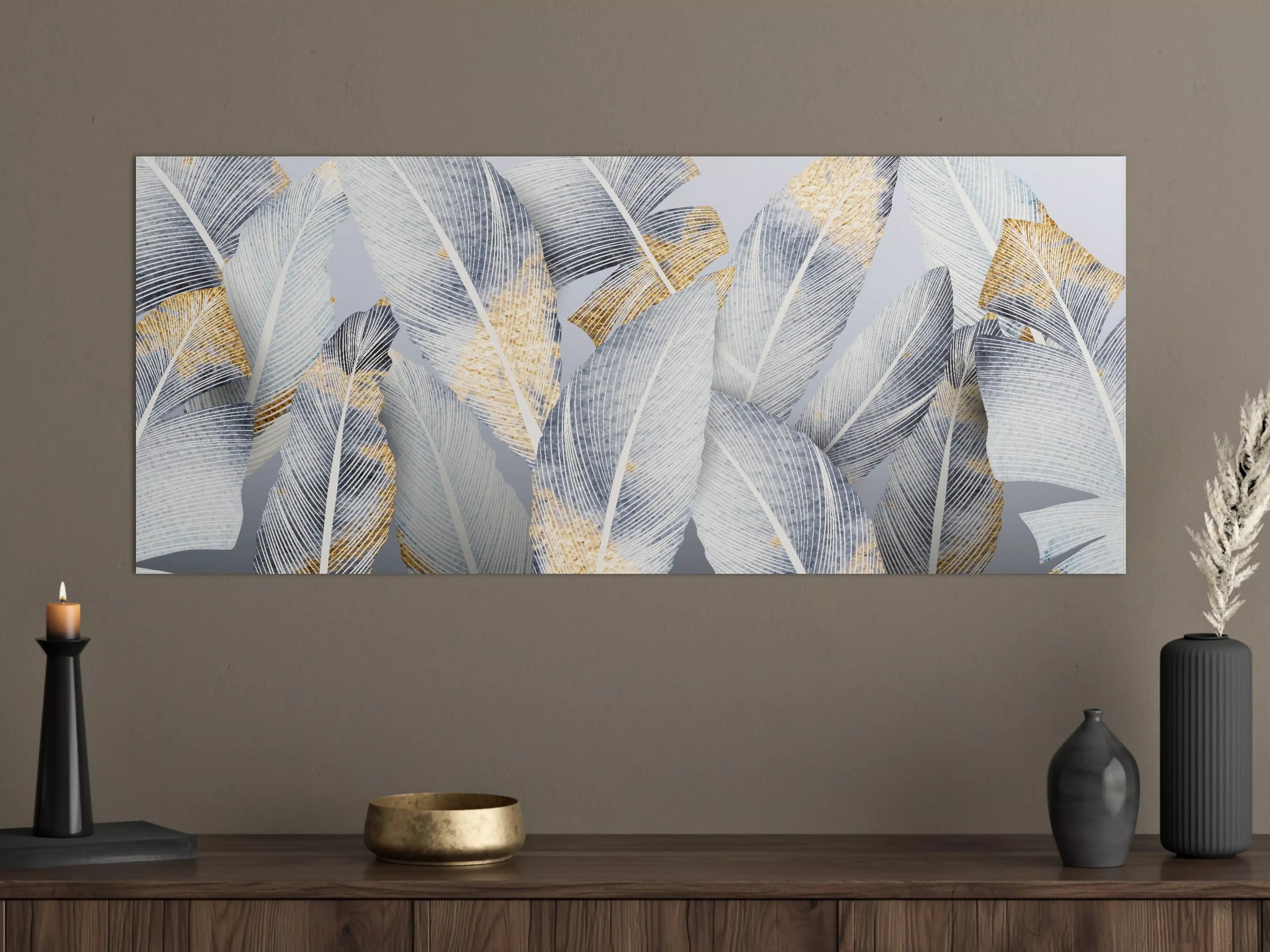 Große Wandbilder - Abstraktes Blattgold-Design