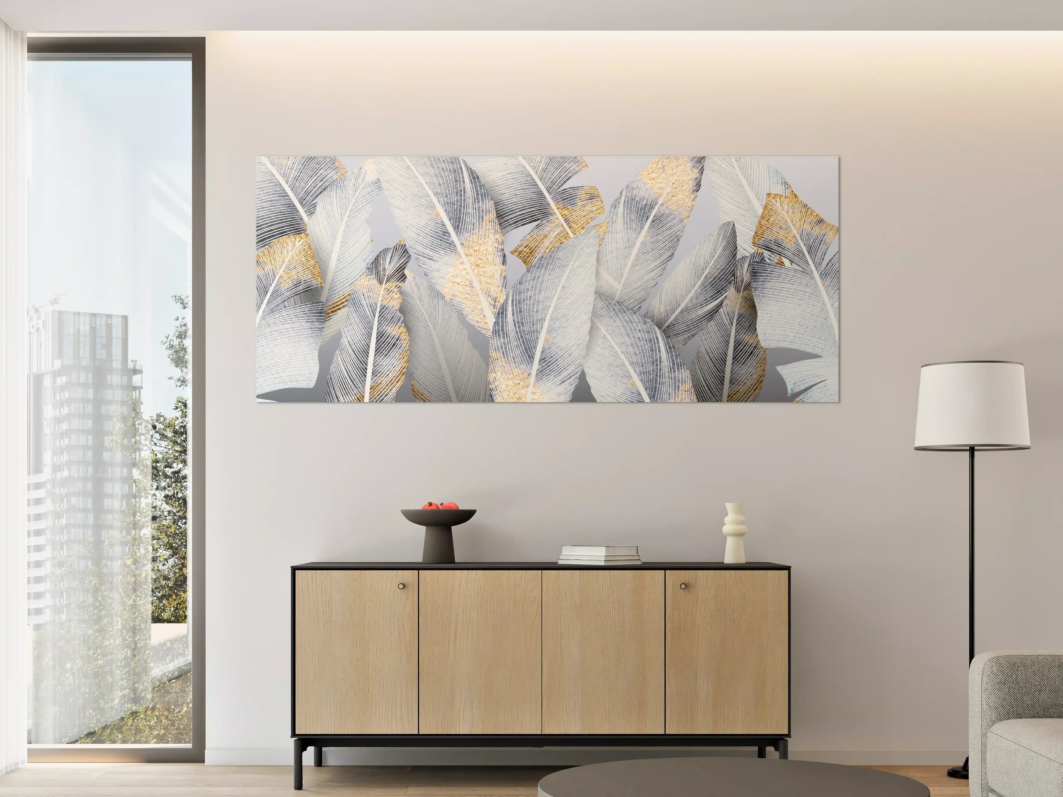 Große Wandbilder - Abstraktes Blattgold-Design