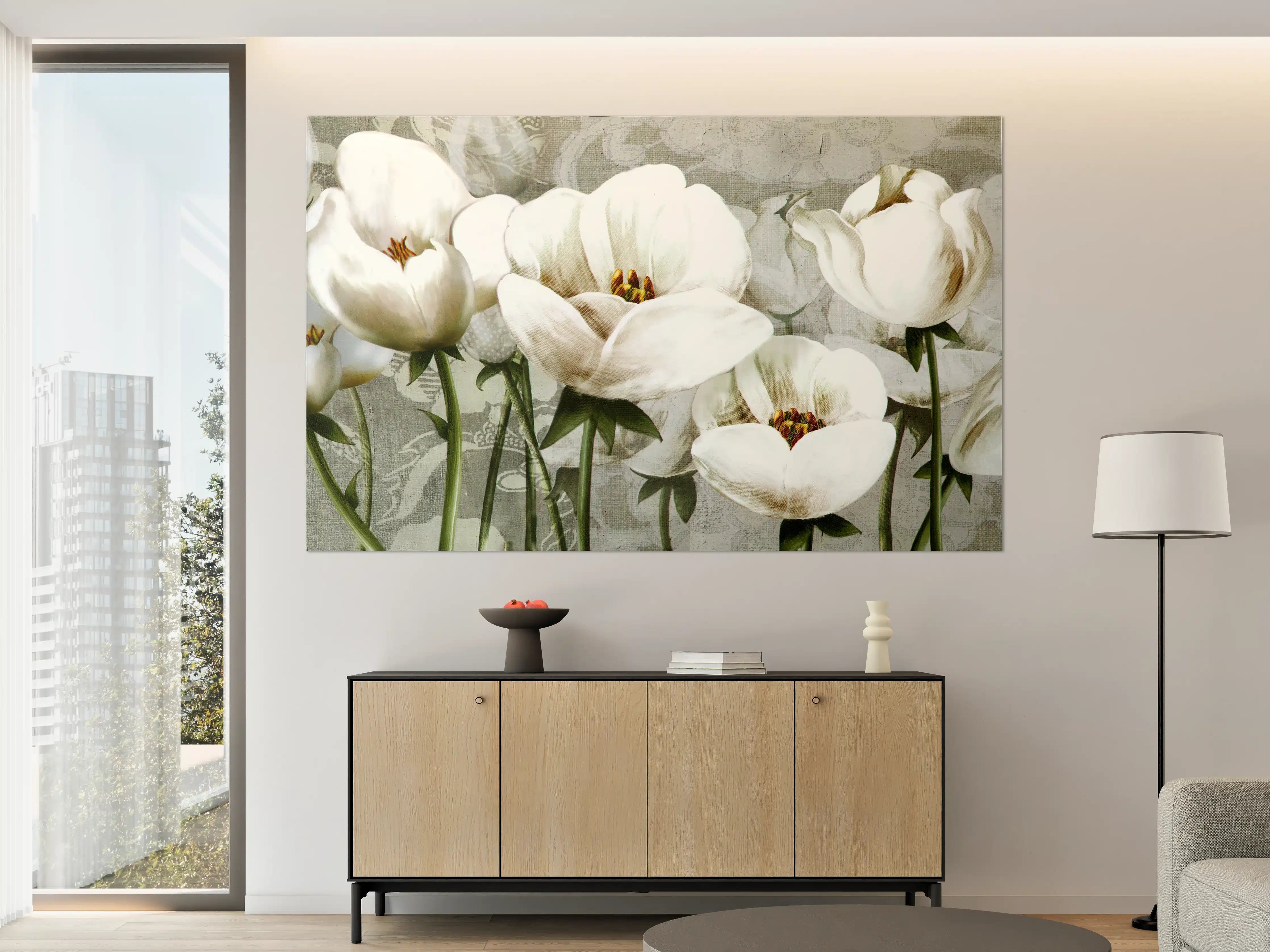 Große Wandbilder - Abstraktes Blumen Tapetendesign