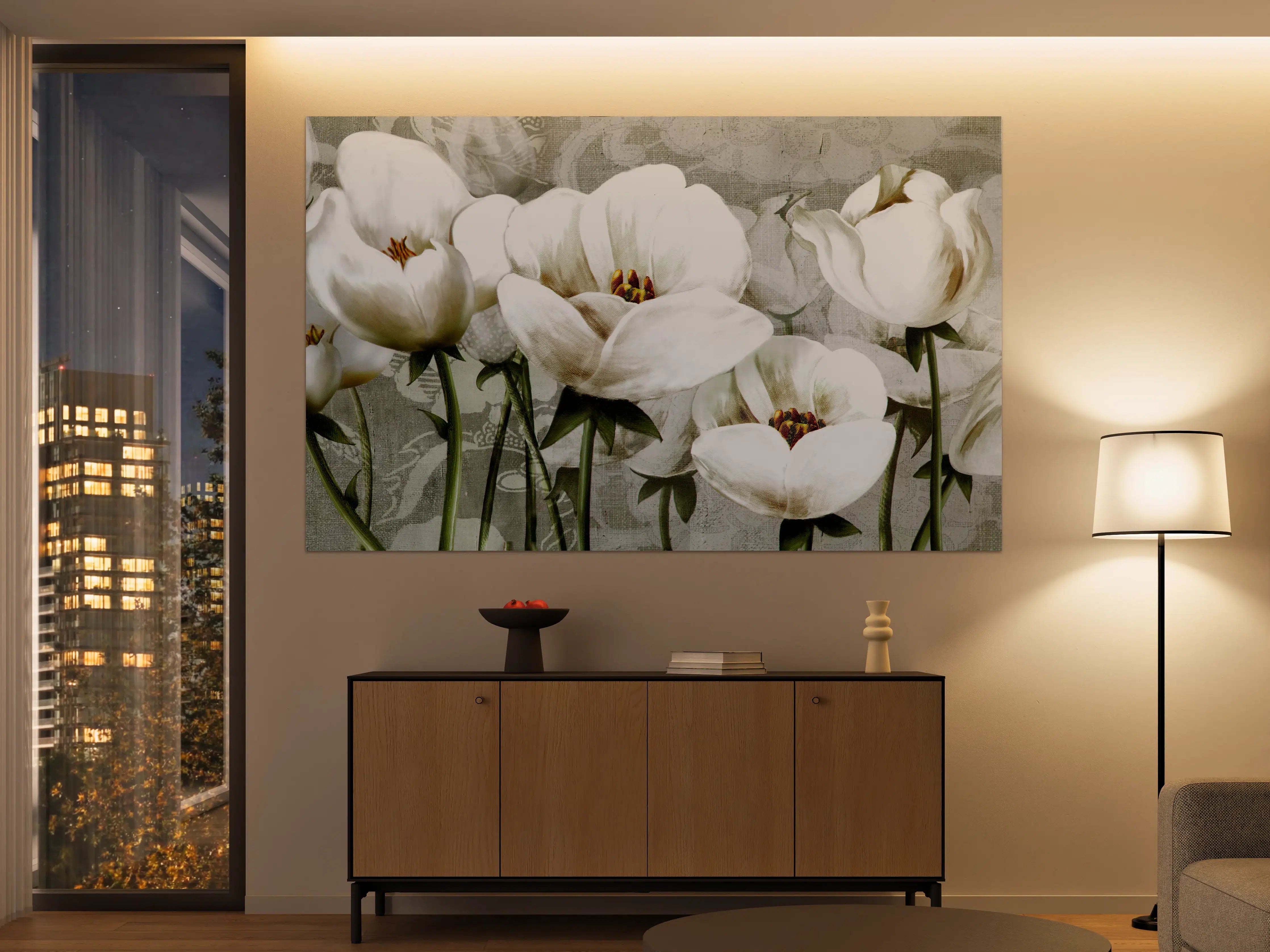 Große Wandbilder - Abstraktes Blumen Tapetendesign