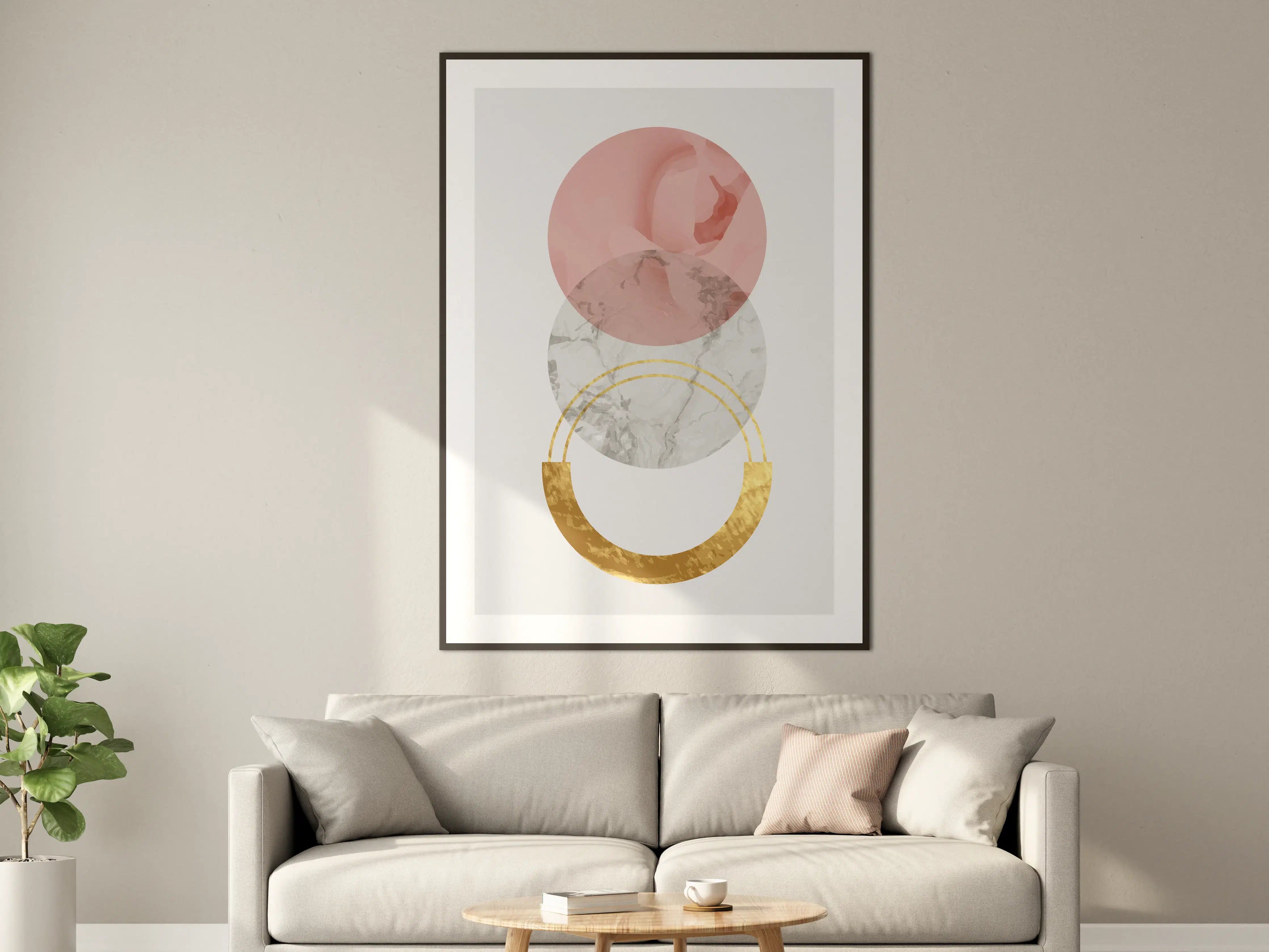 Große Wandbilder - Abstraktes Design mit pastellfarbenen Kreisen