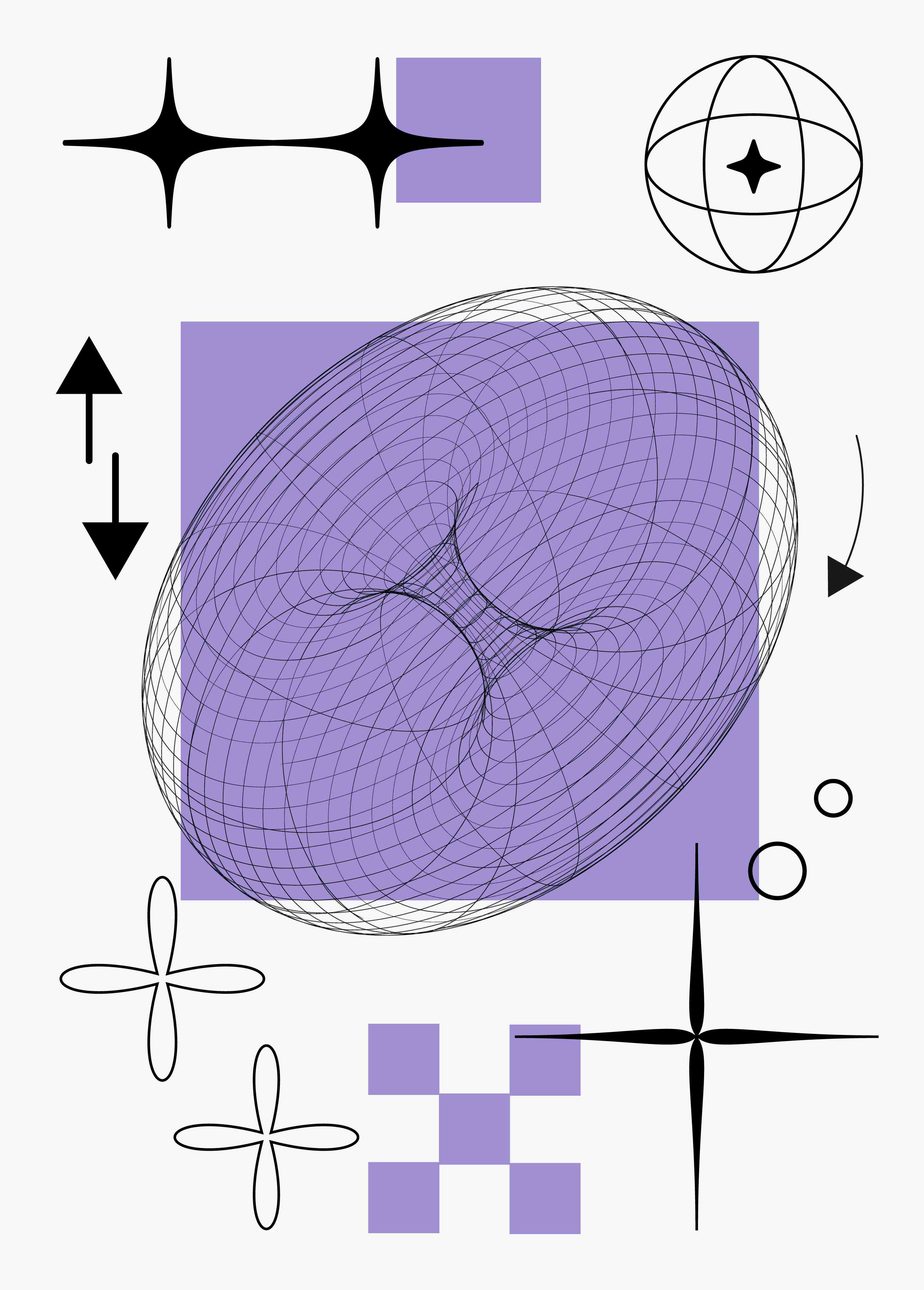 Große Wandbilder-Abstraktes Digitalart mit geometrischen Formen