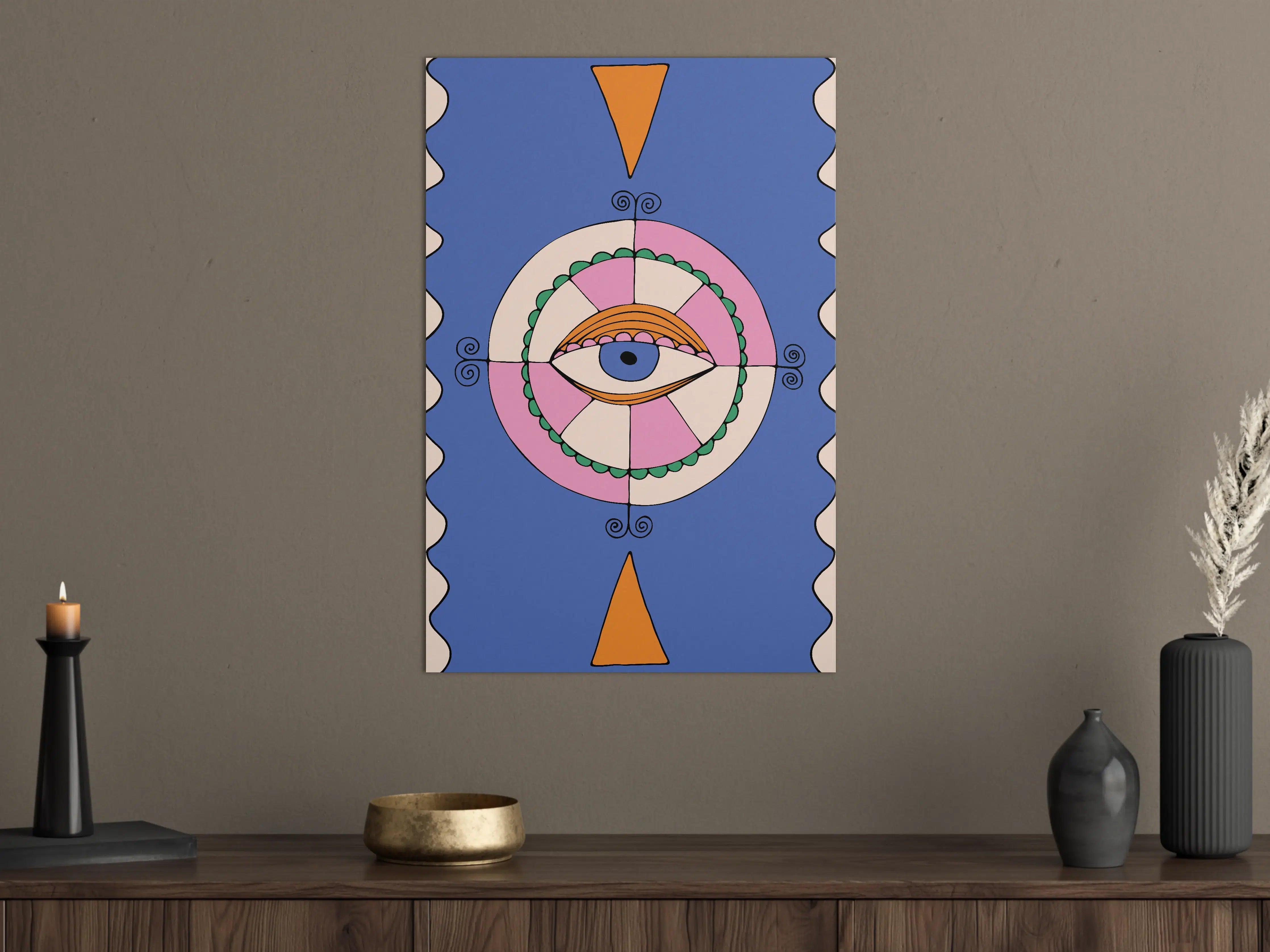 Große Wandbilder - Abstraktes Eye-Art mit geometrischen Formen und Pastellfarben