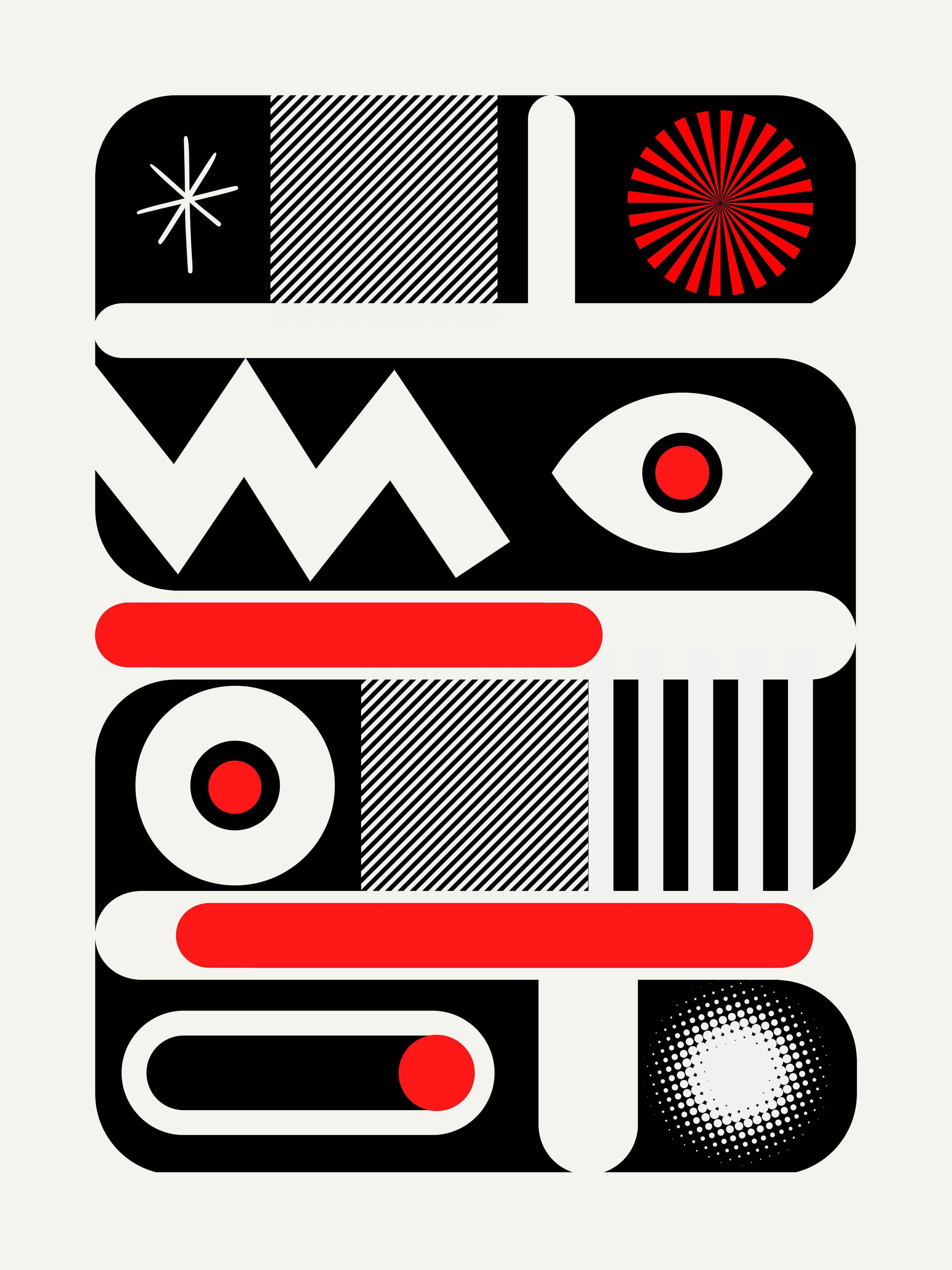 Große Wandbilder-Abstraktes Geometrie-Design in Schwarz, Weiß und Rot