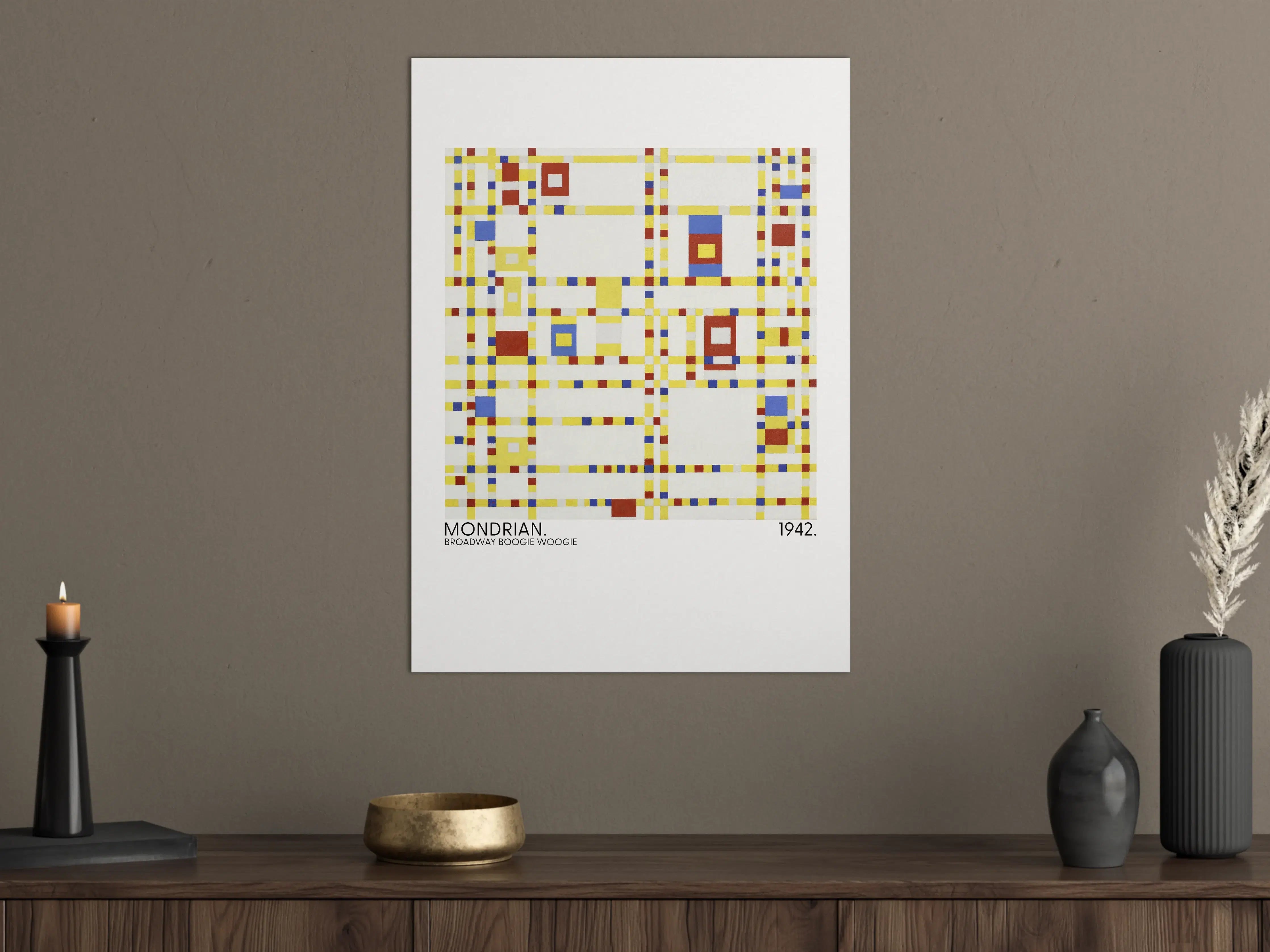 Große Wandbilder - Abstraktes Geometrie-Kunstwerk in Primärfarben