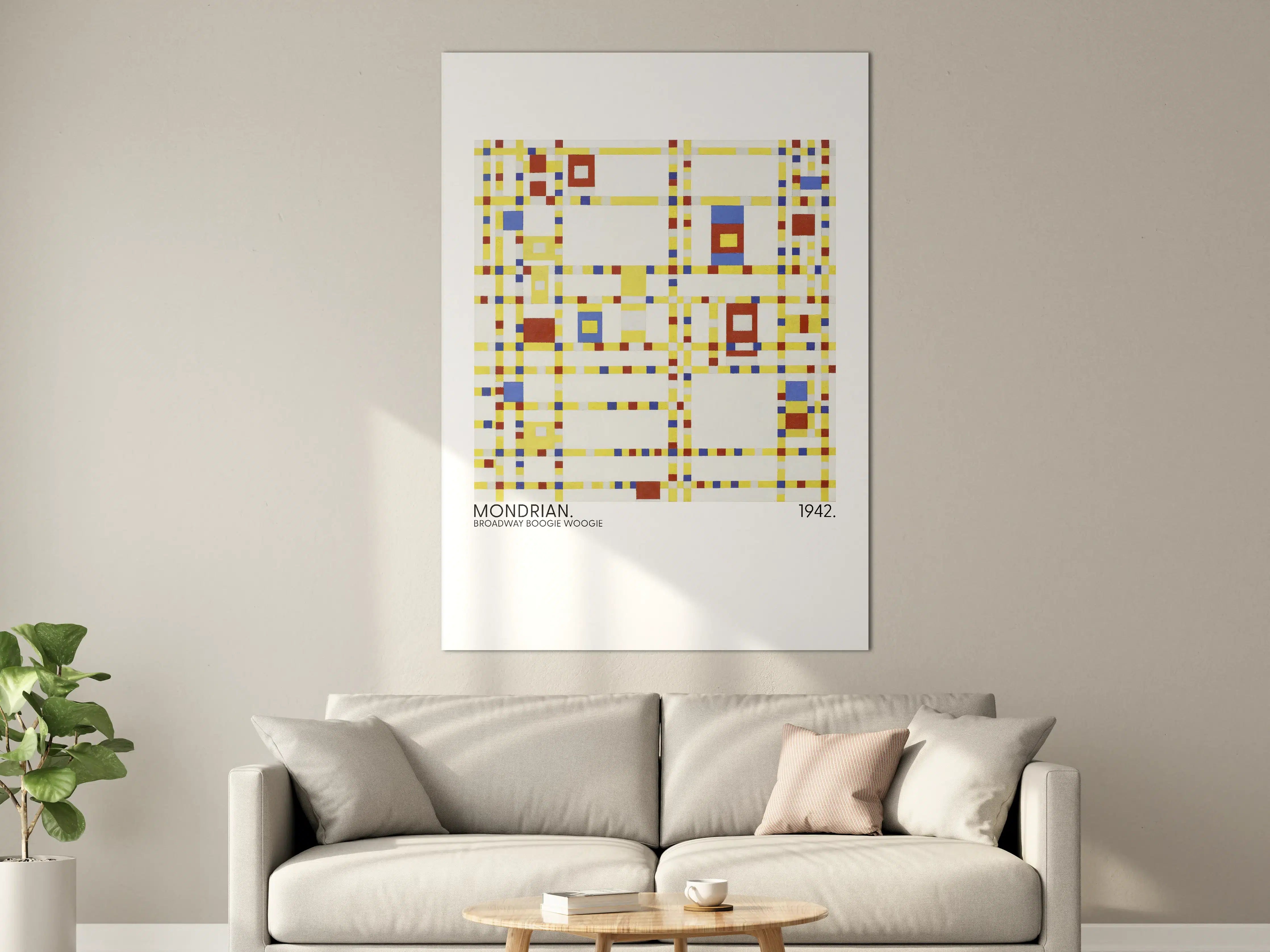 Große Wandbilder - Abstraktes Geometrie-Kunstwerk in Primärfarben