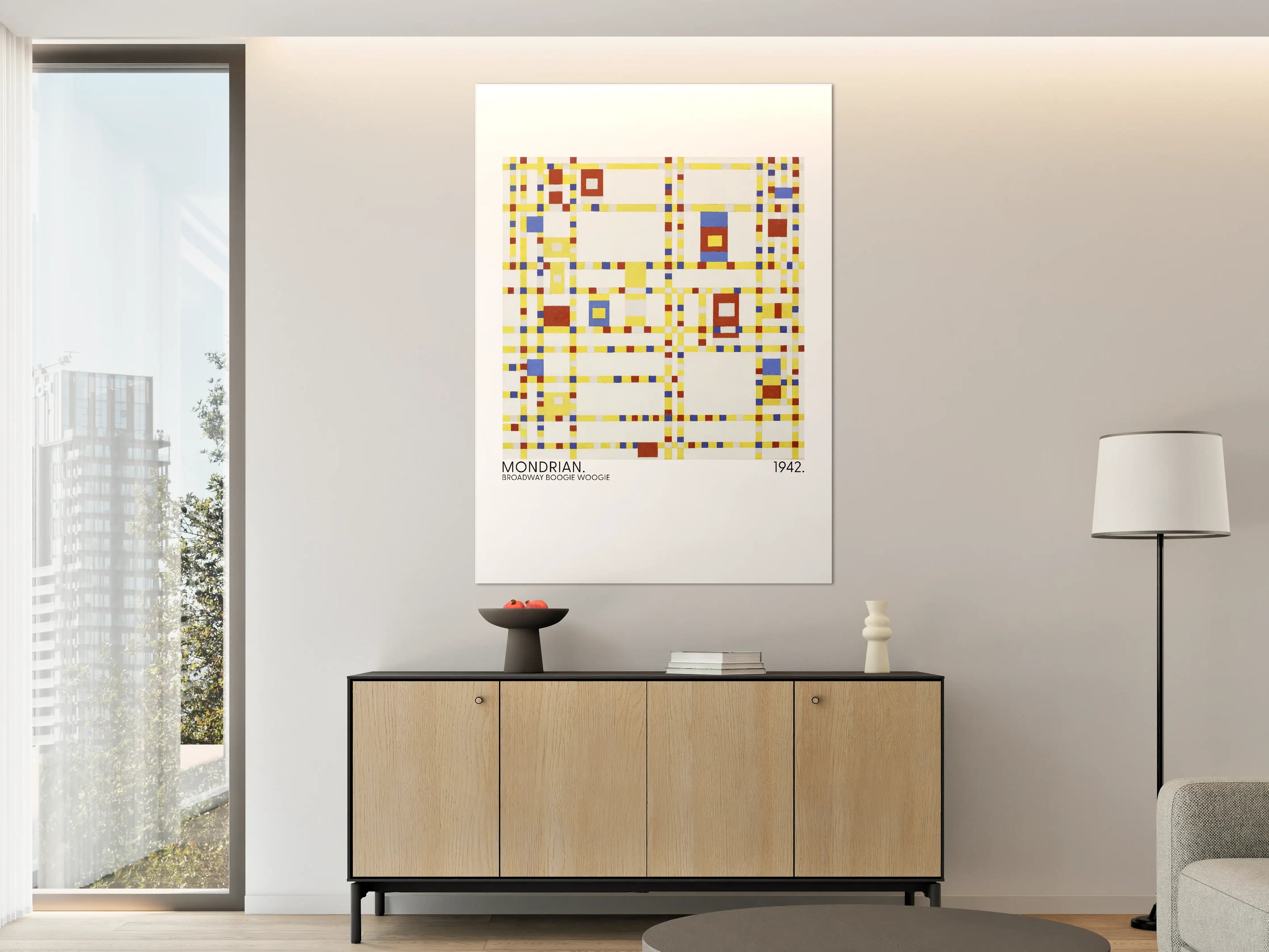 Große Wandbilder - Abstraktes Geometrie-Kunstwerk in Primärfarben
