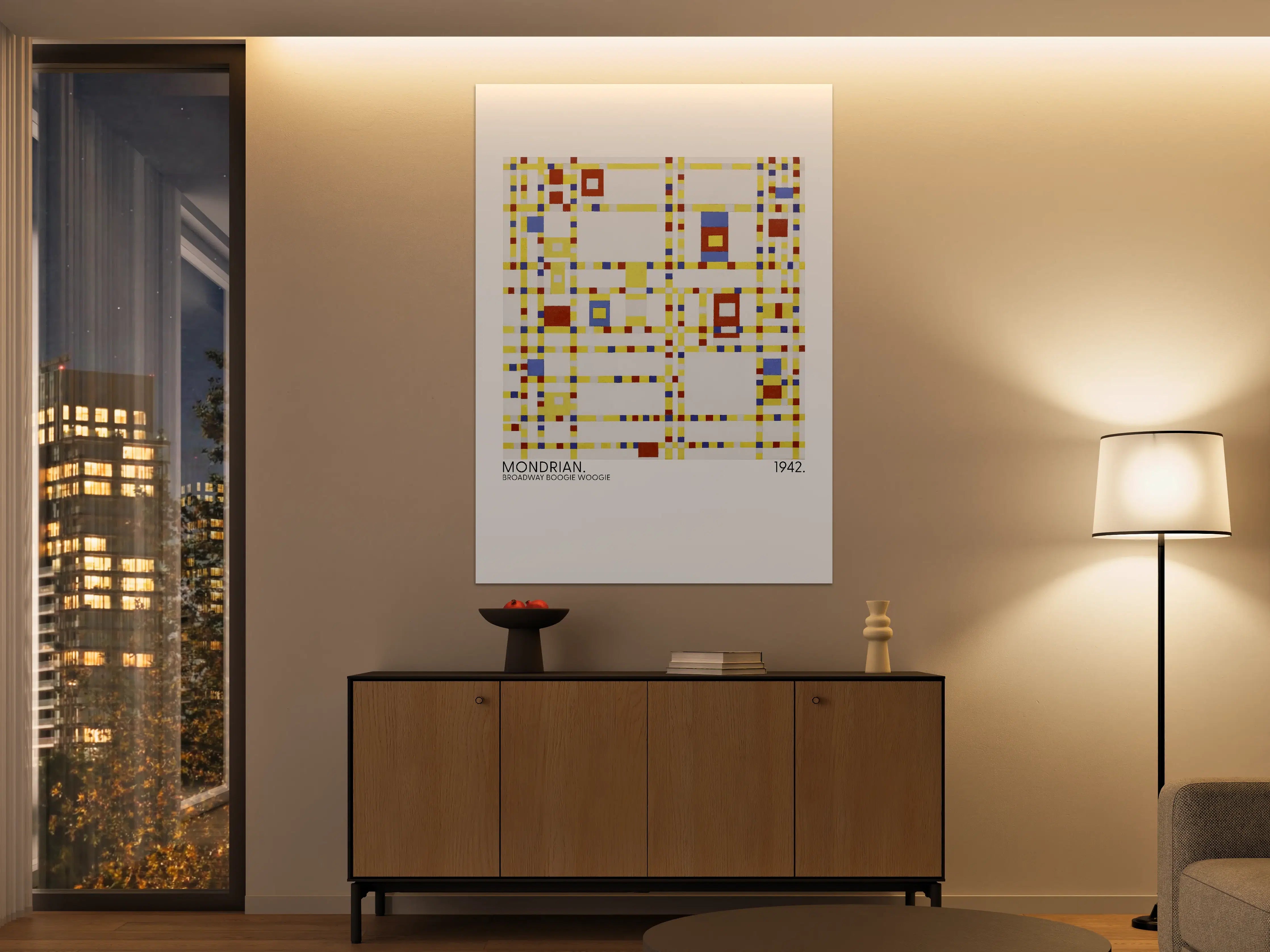 Große Wandbilder - Abstraktes Geometrie-Kunstwerk in Primärfarben