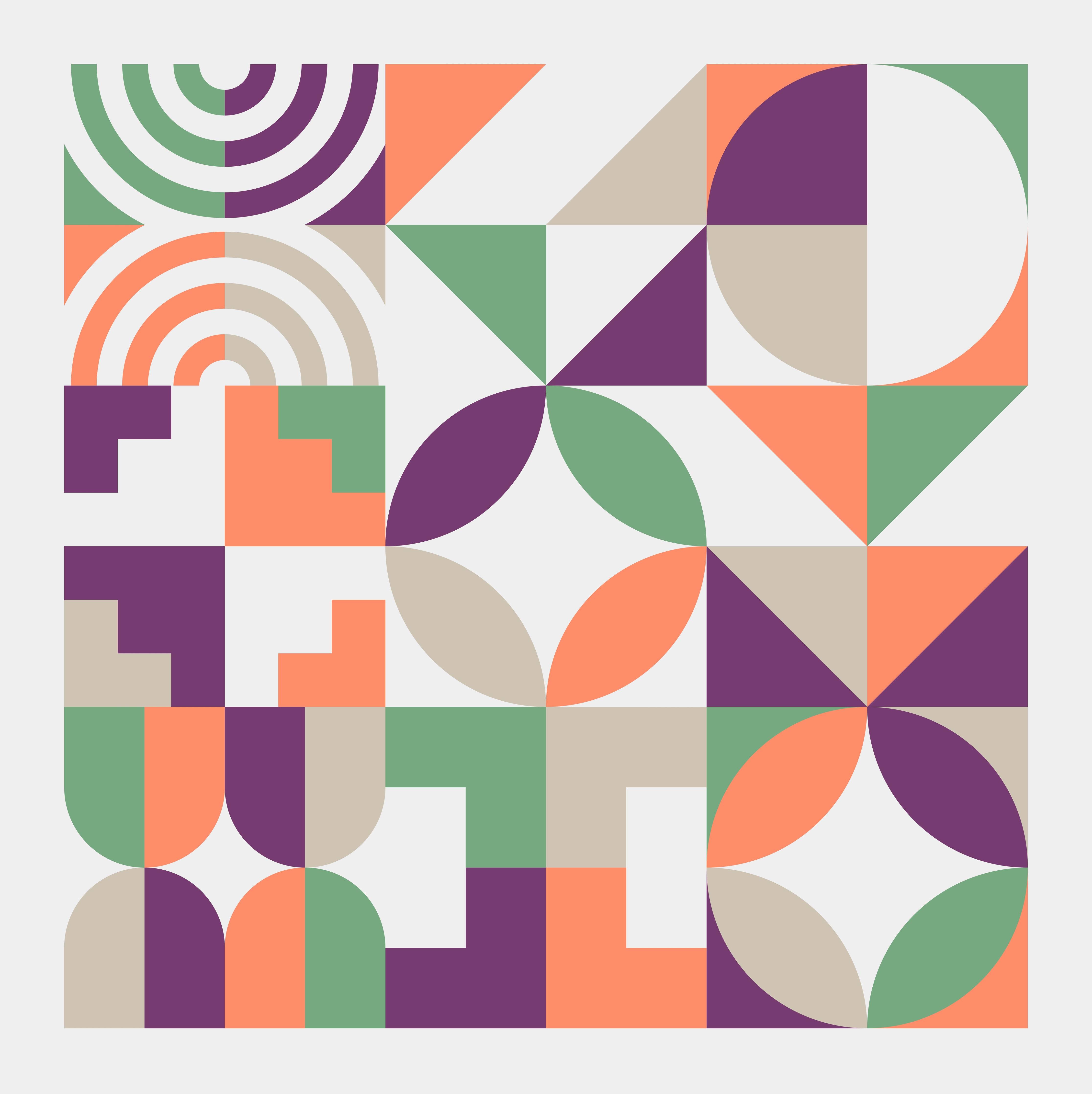 Große Wandbilder-Abstraktes Geometrie-Muster in Pastellfarben