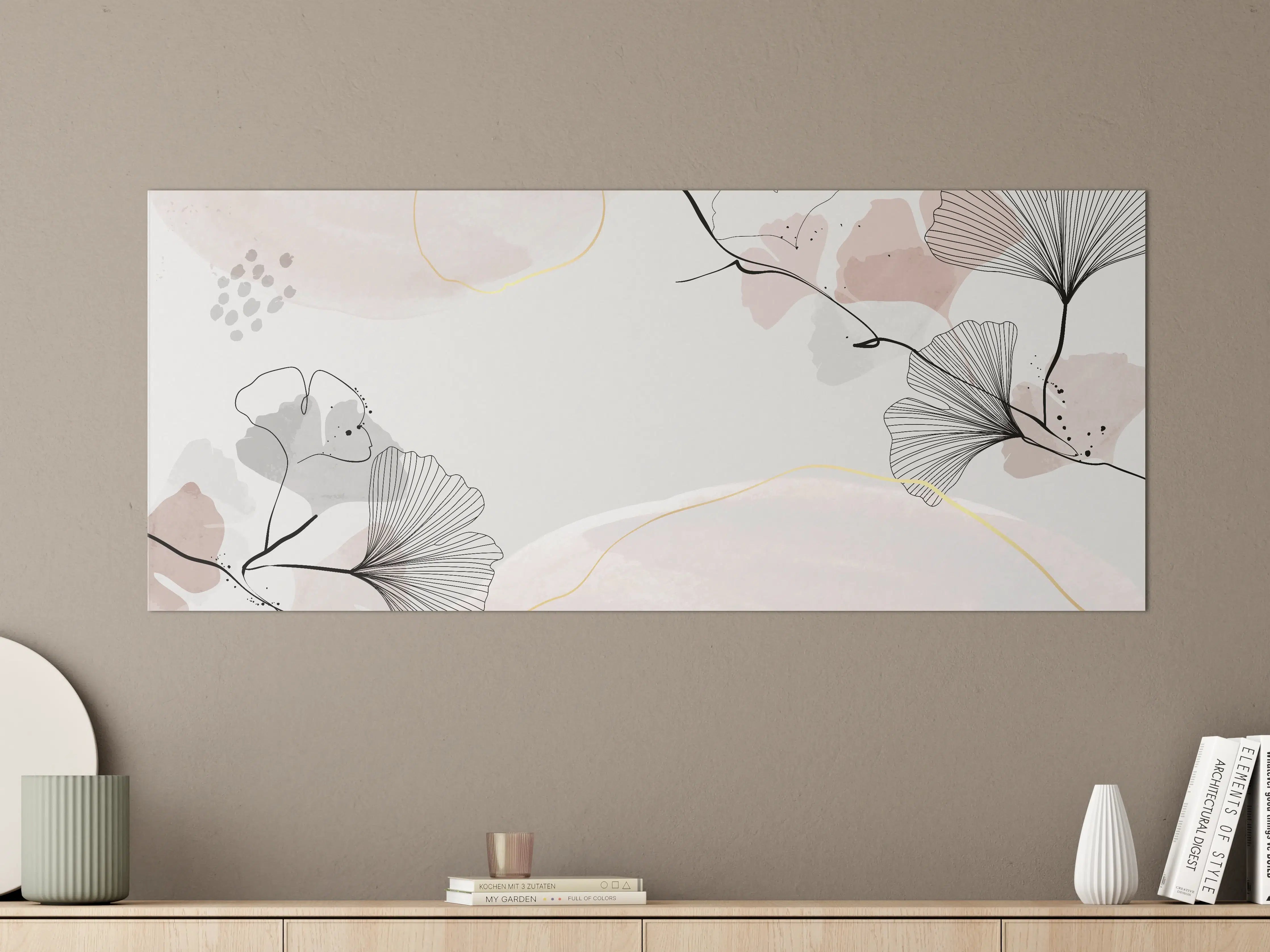 Große Wandbilder - Abstraktes Ginkgo-Blatt Design