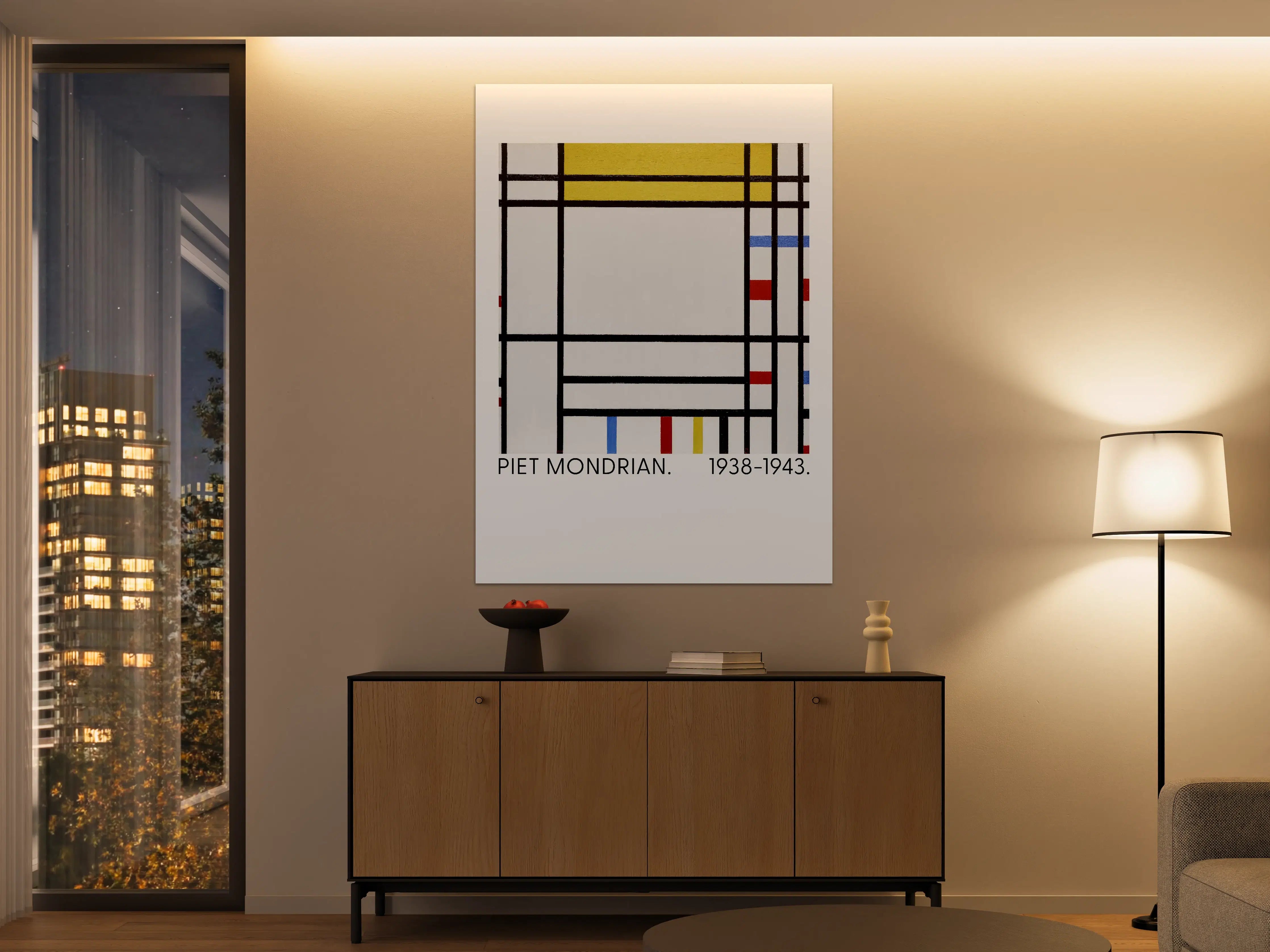 Große Wandbilder - Abstraktes Kunstwerk in Mondrian-Stil