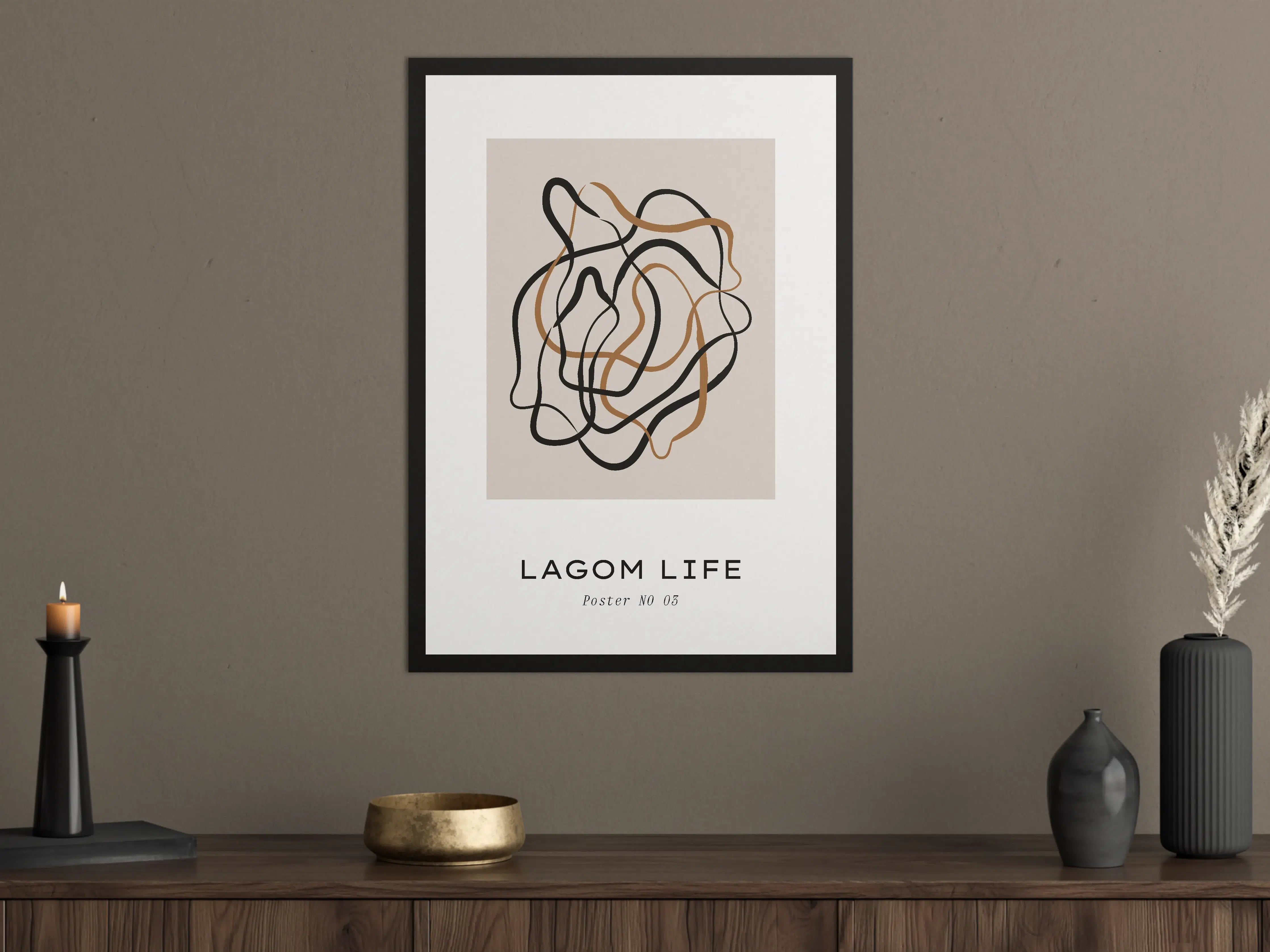 Große Wandbilder - Abstraktes Linienkunst Poster