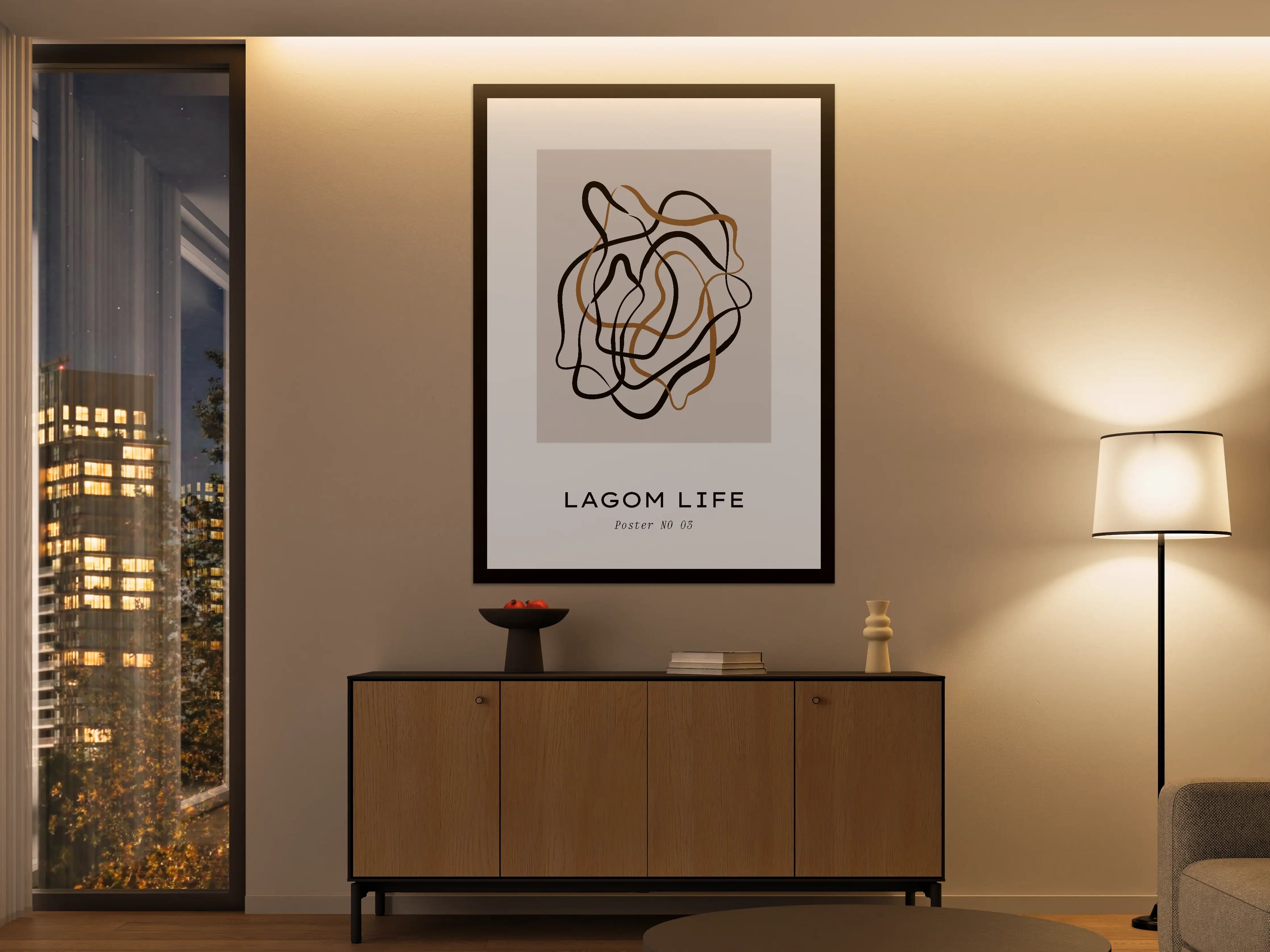 Große Wandbilder - Abstraktes Linienkunst Poster