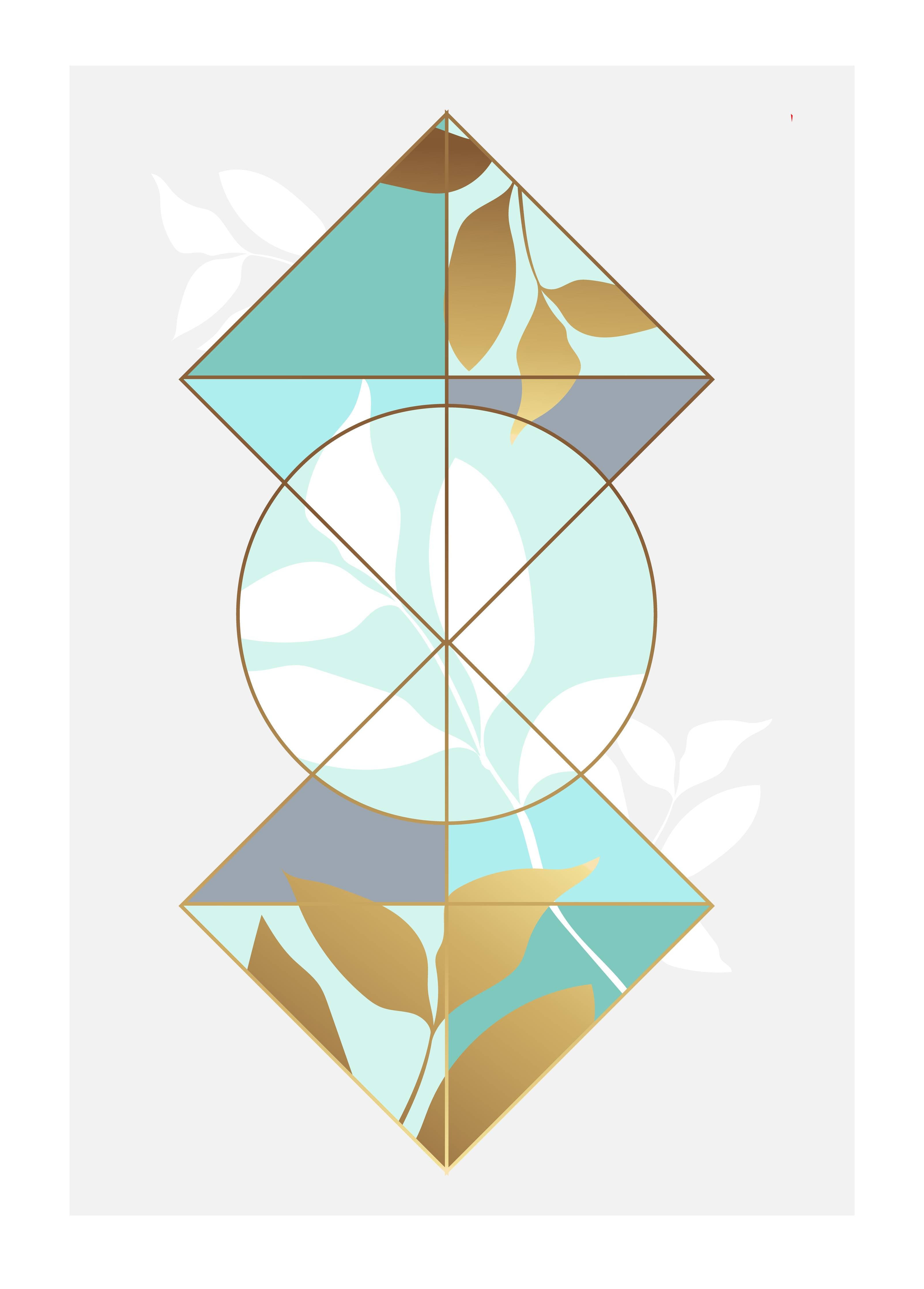 Große Wandbilder-Abstraktes Organic Design mit Goldakzenten