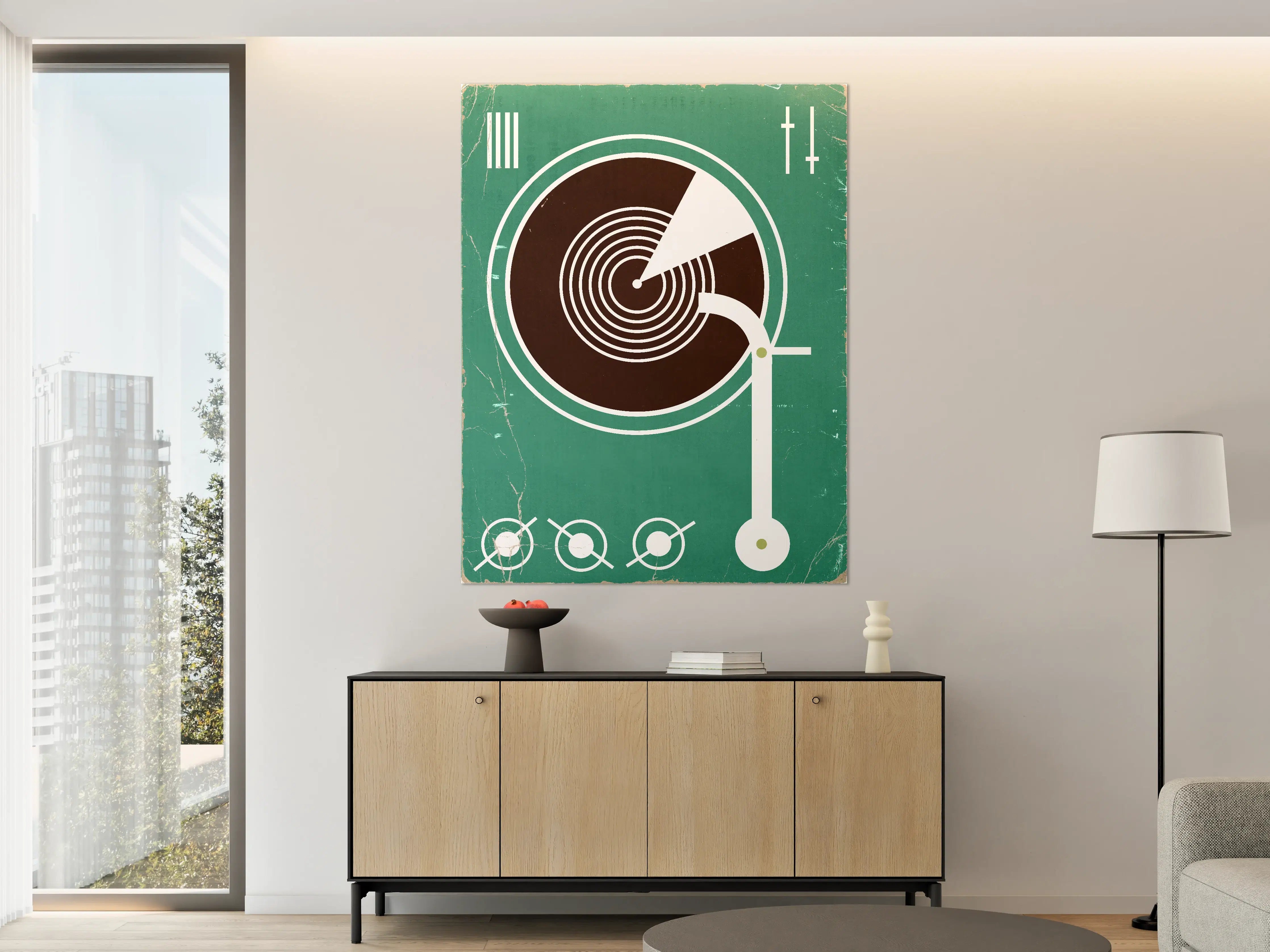 Große Wandbilder - Abstraktes Retro-Design mit geometrischen Formen